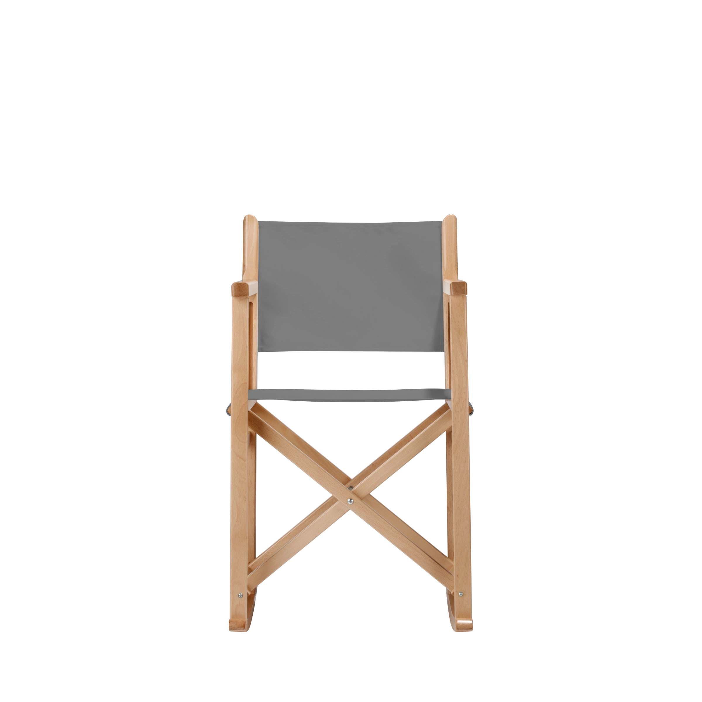 Schaukelstuhl Helmut aus naturfarbenem Buchenholz mit anthrazitem Bezug, Frontalansicht
#Swing | Set (Farbe)_anthrazit