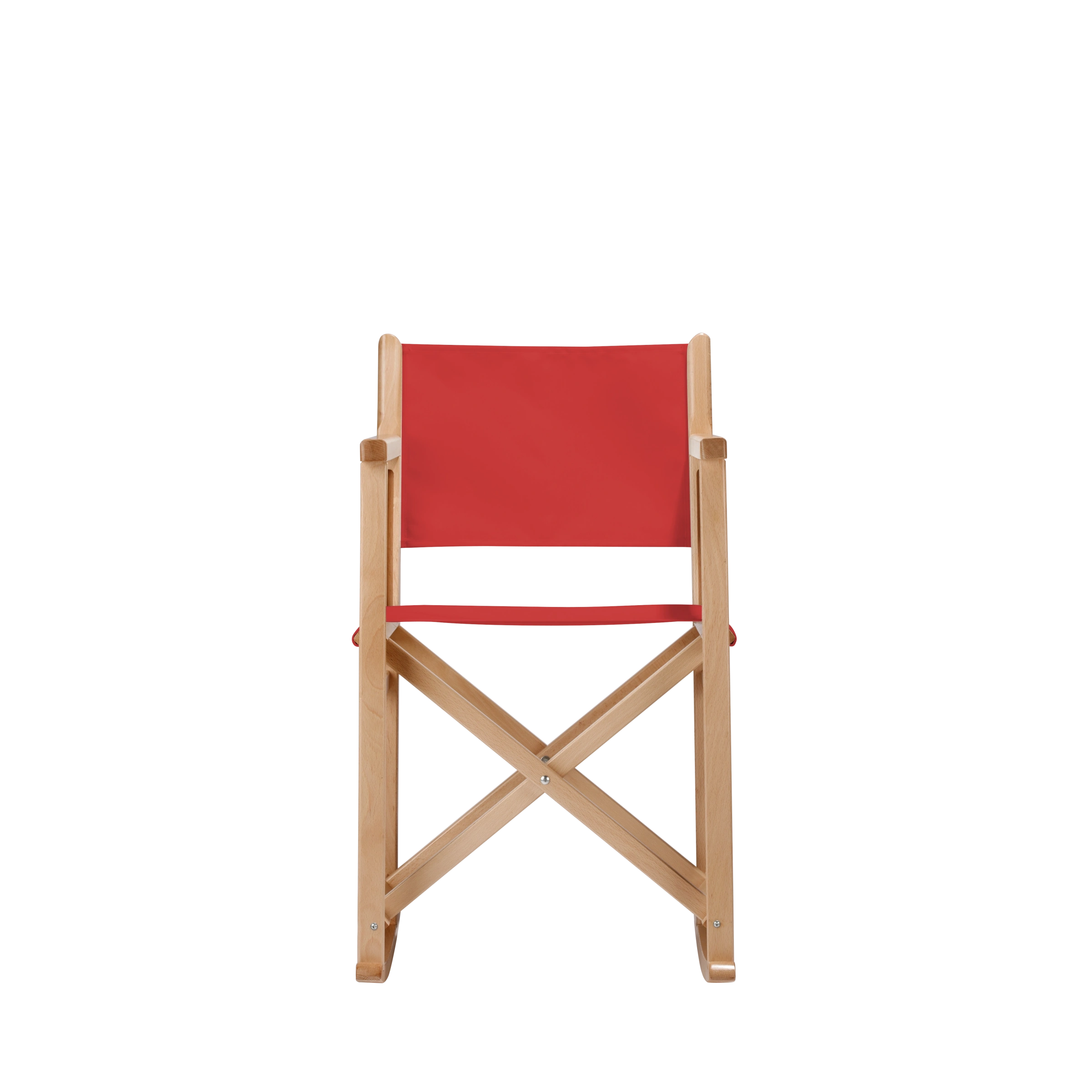 Schaukelstuhl Helmut aus naturfarbenem Buchenholz mit Bezug in rivarot, Frontalansicht
#Swing | Set (Farbe)_rivarot