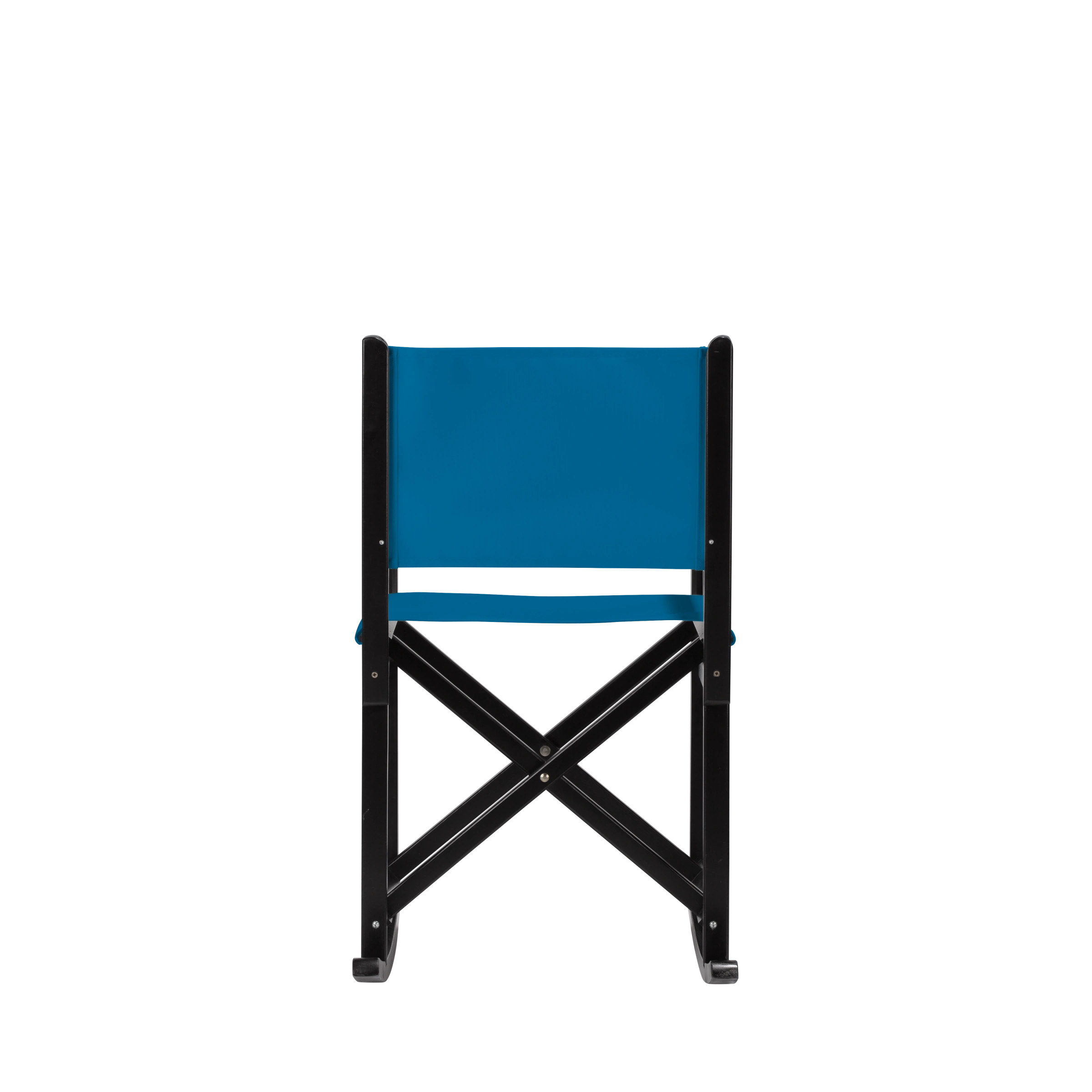 Schaukelstuhl Helmut aus schwarzem Buchenholz mit blauem Bezug, Rückansicht
#Swing | Set (Farbe)_blau