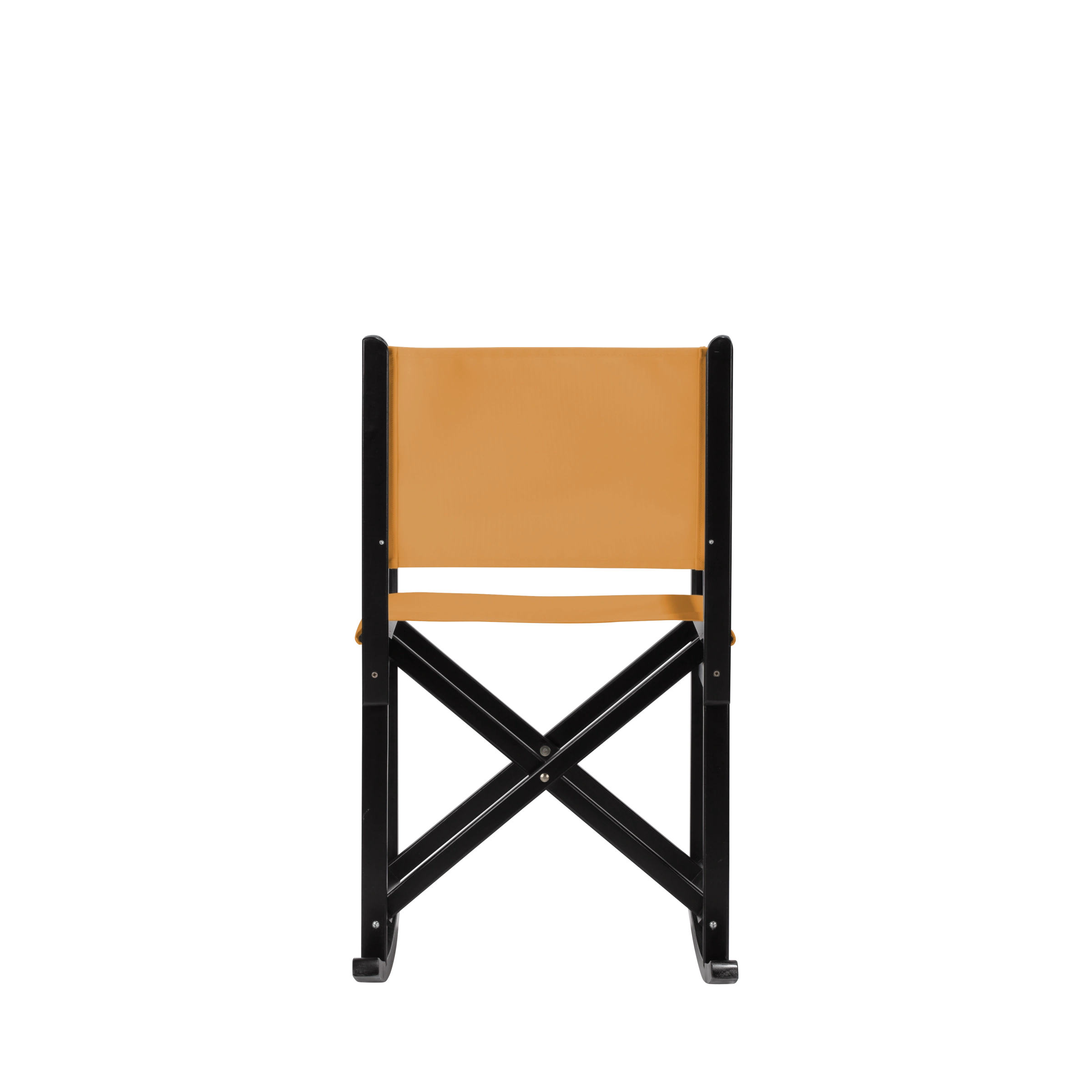 Schaukelstuhl Helmut aus schwarzem Buchenholz mit Bezug in ocker, Rückansicht
#Swing | Set (Farbe)_ocker