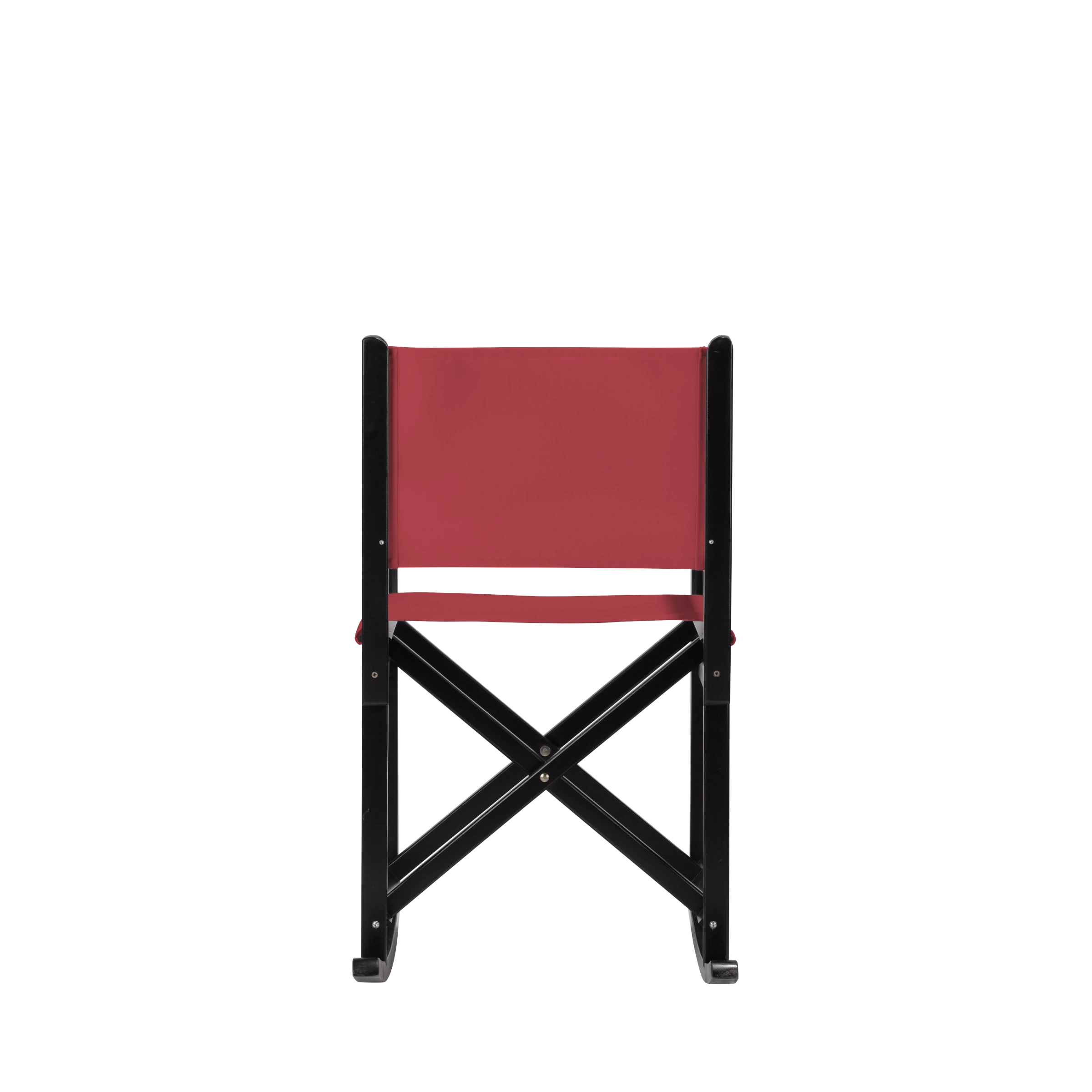 Schaukelstuhl Helmut aus schwarzem Buchenholz mit rotem Bezug, Rückansicht
#Swing | Set (Farbe)_rot