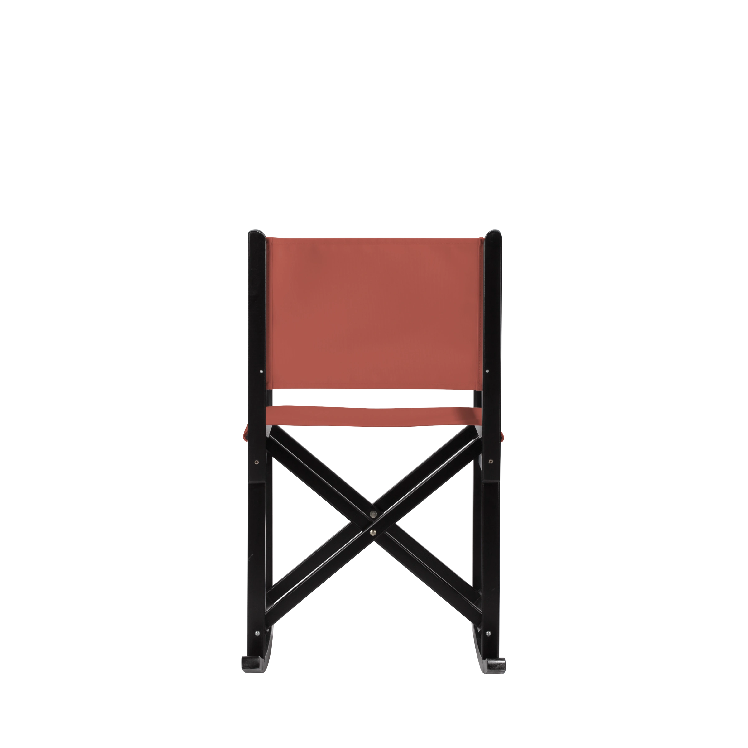 Schaukelstuhl Helmut aus schwarzem Buchenholz mit Bezug in terracotta, Rückansicht
#Swing | Set (Farbe)_terracotta