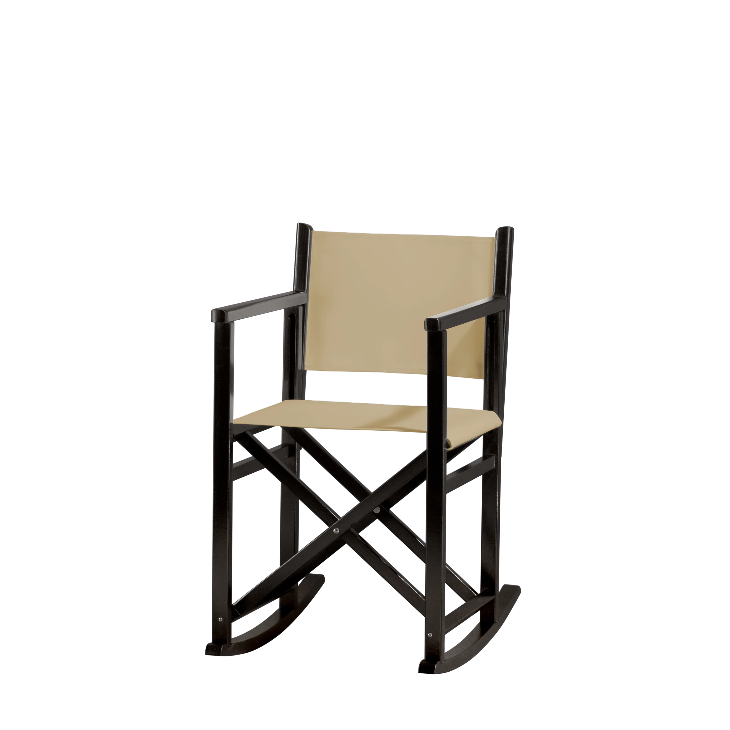 Schaukelstuhl Helmut aus schwarzem Buchenholz mit Bezug in beige, Seitenansicht
#Swing | Set (Farbe)_beige