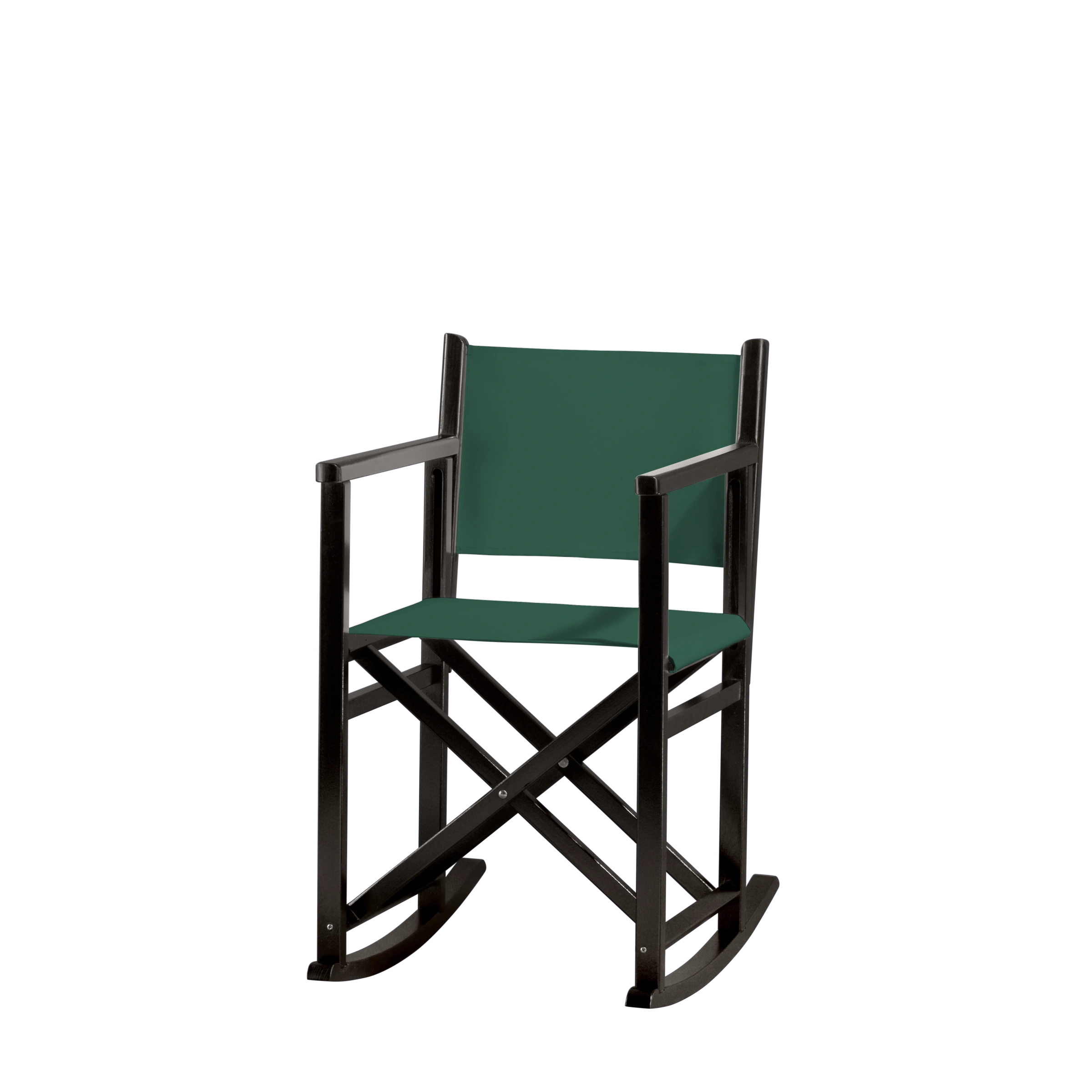 Schaukelstuhl Helmut aus schwarzem Buchenholz mit dunkelgrünem Bezug, Seitenansicht
#Swing | Set (Farbe)_dunkelgrün