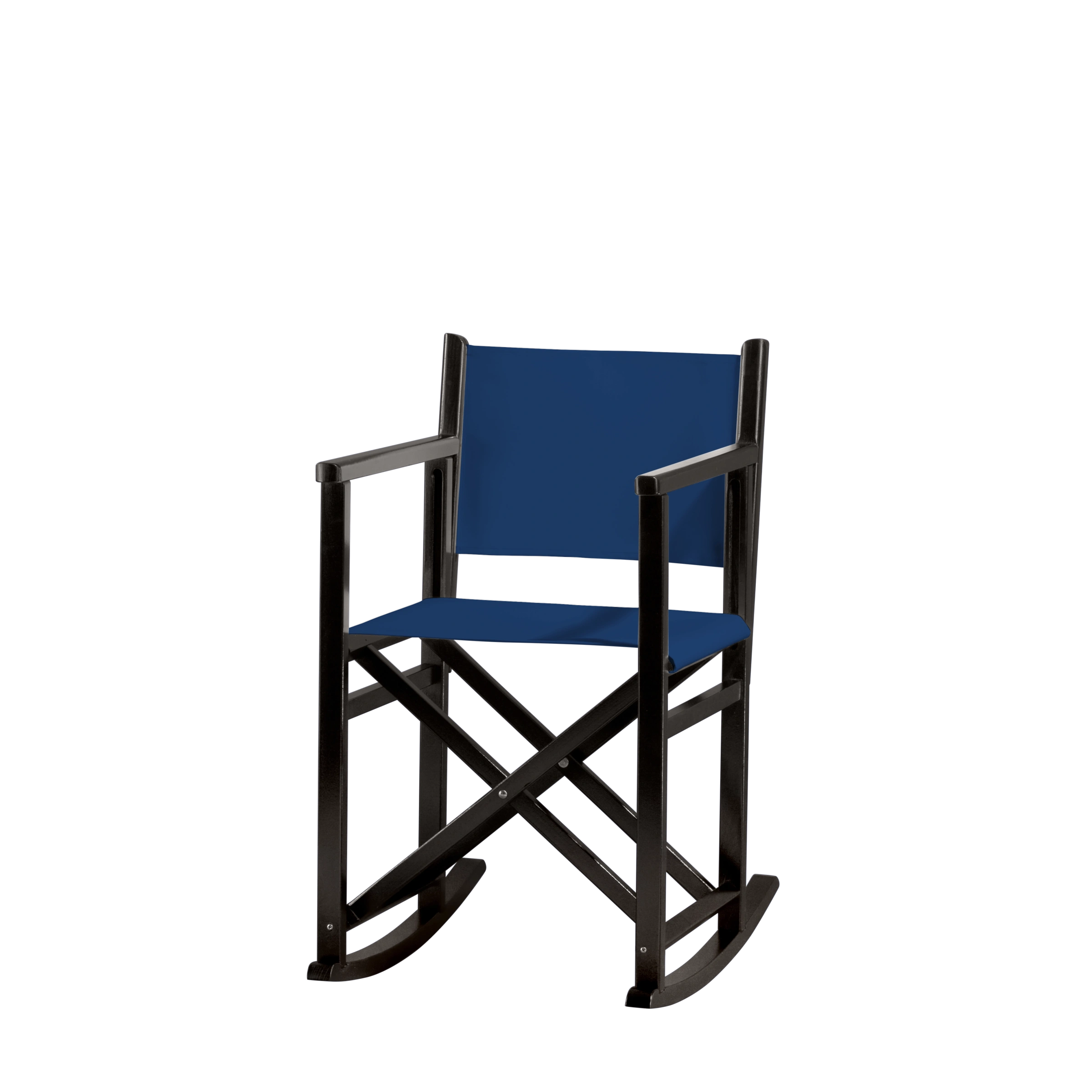 Schaukelstuhl Helmut aus schwarzem Buchenholz mit Bezug in marine, Seitenansicht
#Swing | Set (Farbe)_marine