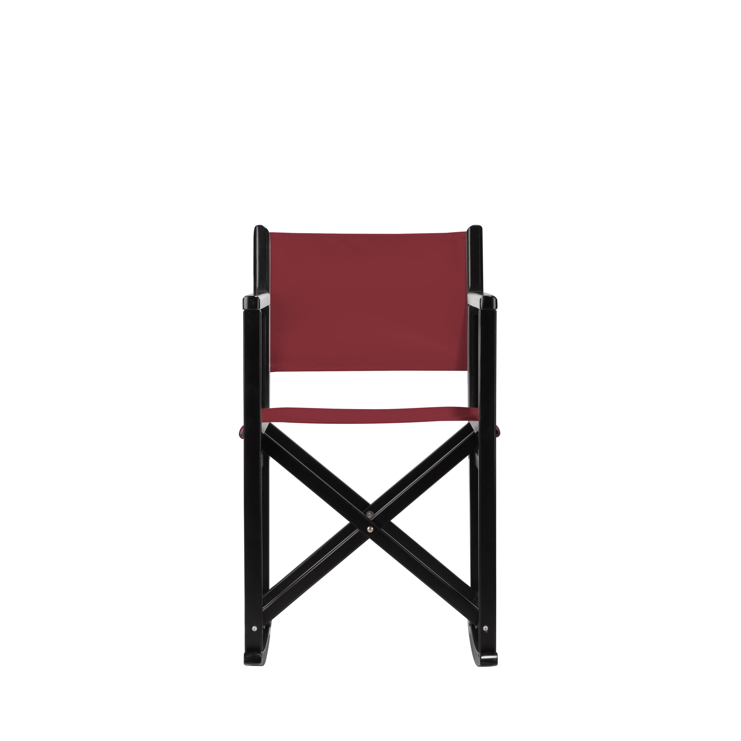 Schaukelstuhl Helmut aus schwarzem Buchenholz mit Bezug in bordeaux, Frontalansicht
#Swing | Set (Farbe)_bordeaux