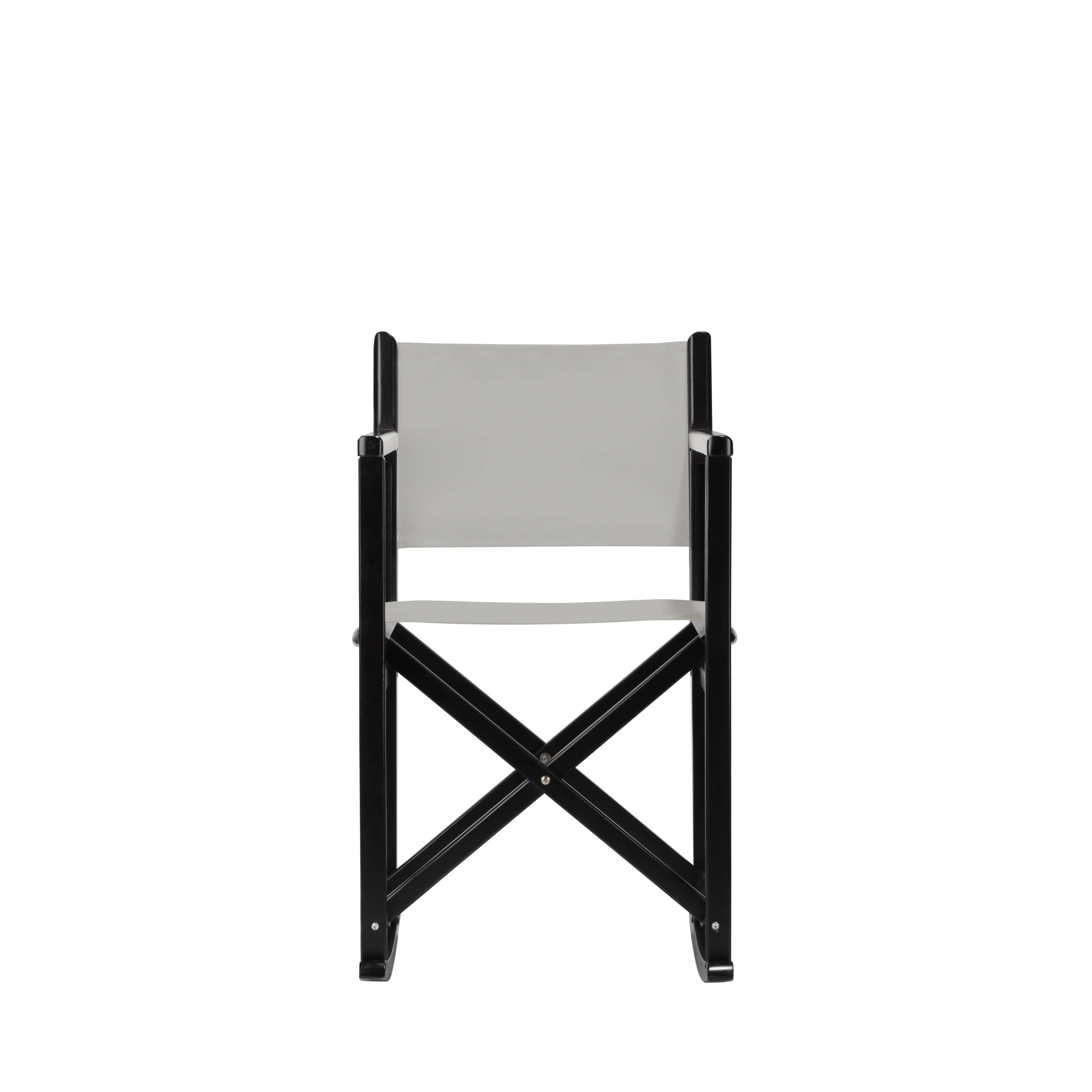 Schaukelstuhl Helmut aus schwarzem Buchenholz mit hellgrauem Bezug, Frontalansicht
#Swing | Set (Farbe)_hellgrau