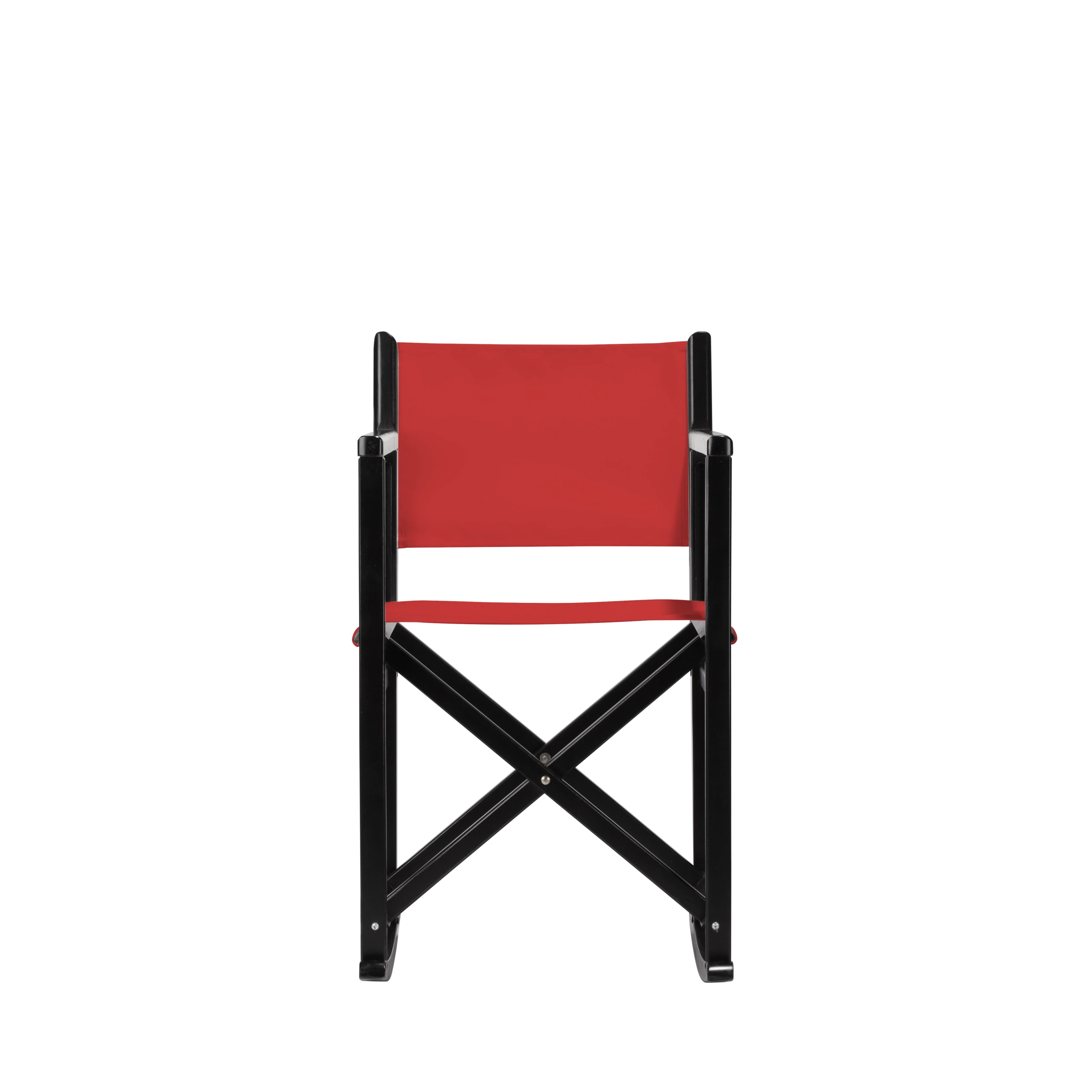 Schaukelstuhl Helmut aus schwarzem Buchenholz mit Bezug in rivarot, Frontalansicht
#Swing | Set (Farbe)_rivarot