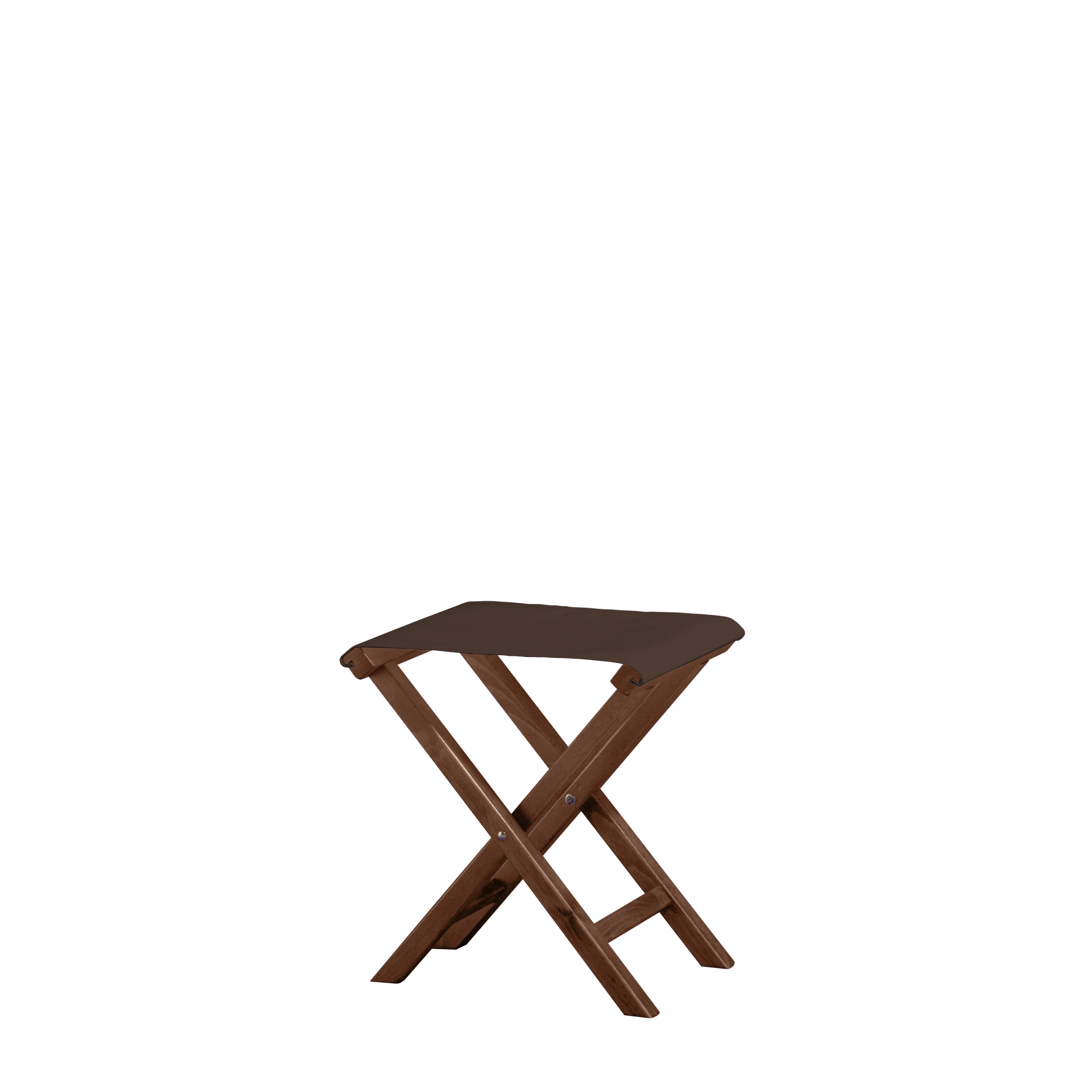 Beistellhocker Wim aus braunem Buchenholz mit Bezug in caffé, Seitenansicht