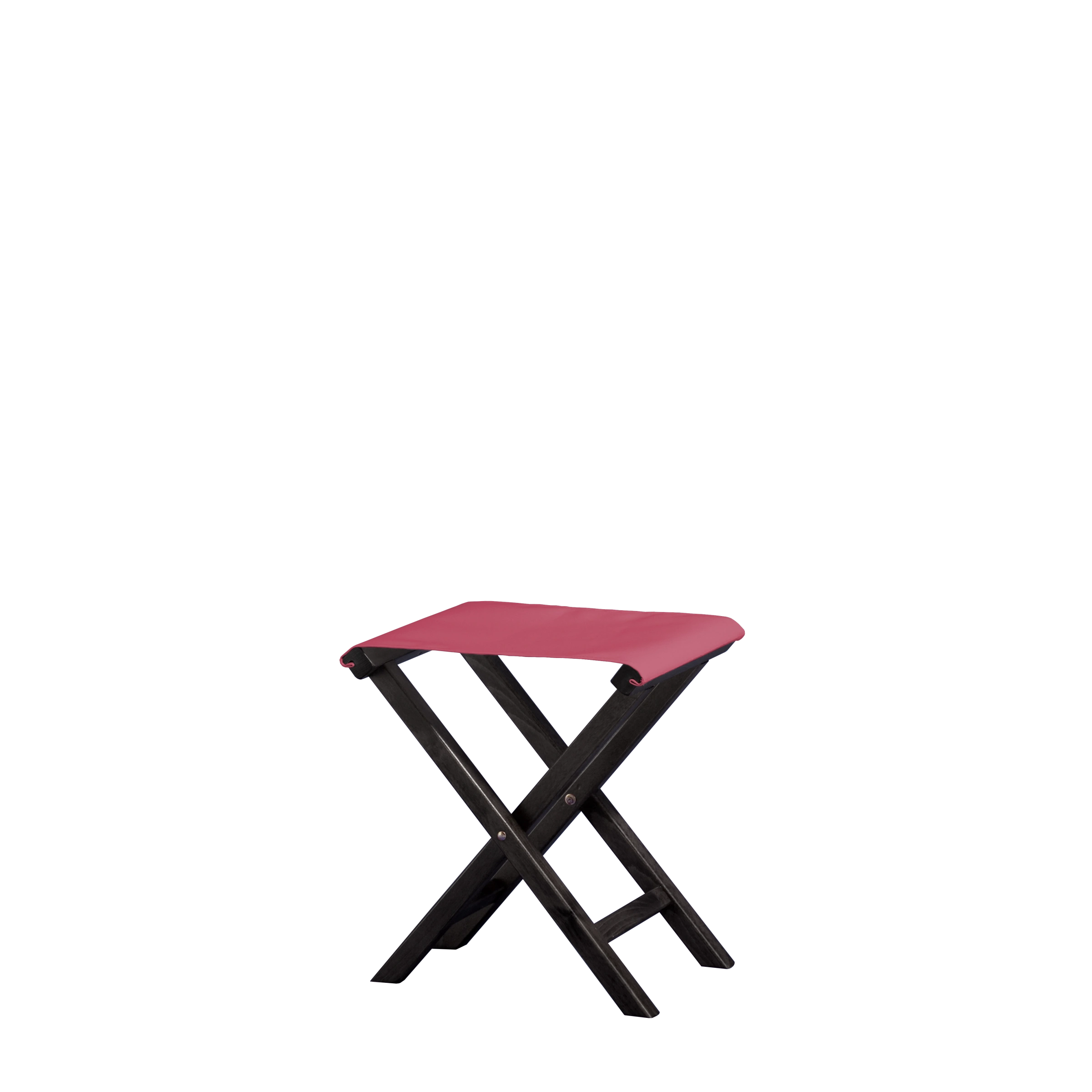 Beistellhocker Wim aus schwarzem Buchenholz mit Bezug in fuchsia, Seitenansicht