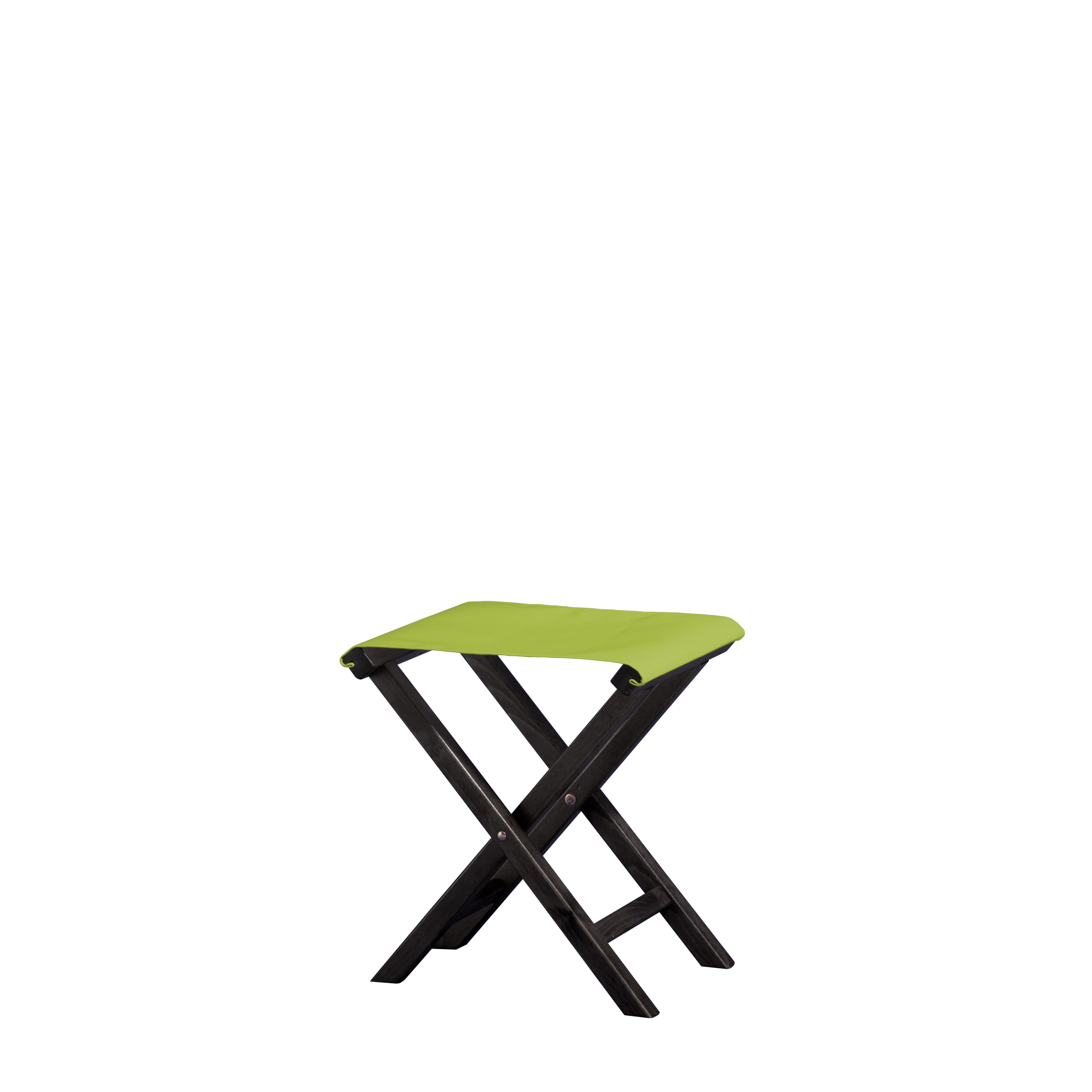 Beistellhocker Wim aus schwarzem Buchenholz mit hellgrünem Bezug, Seitenansicht