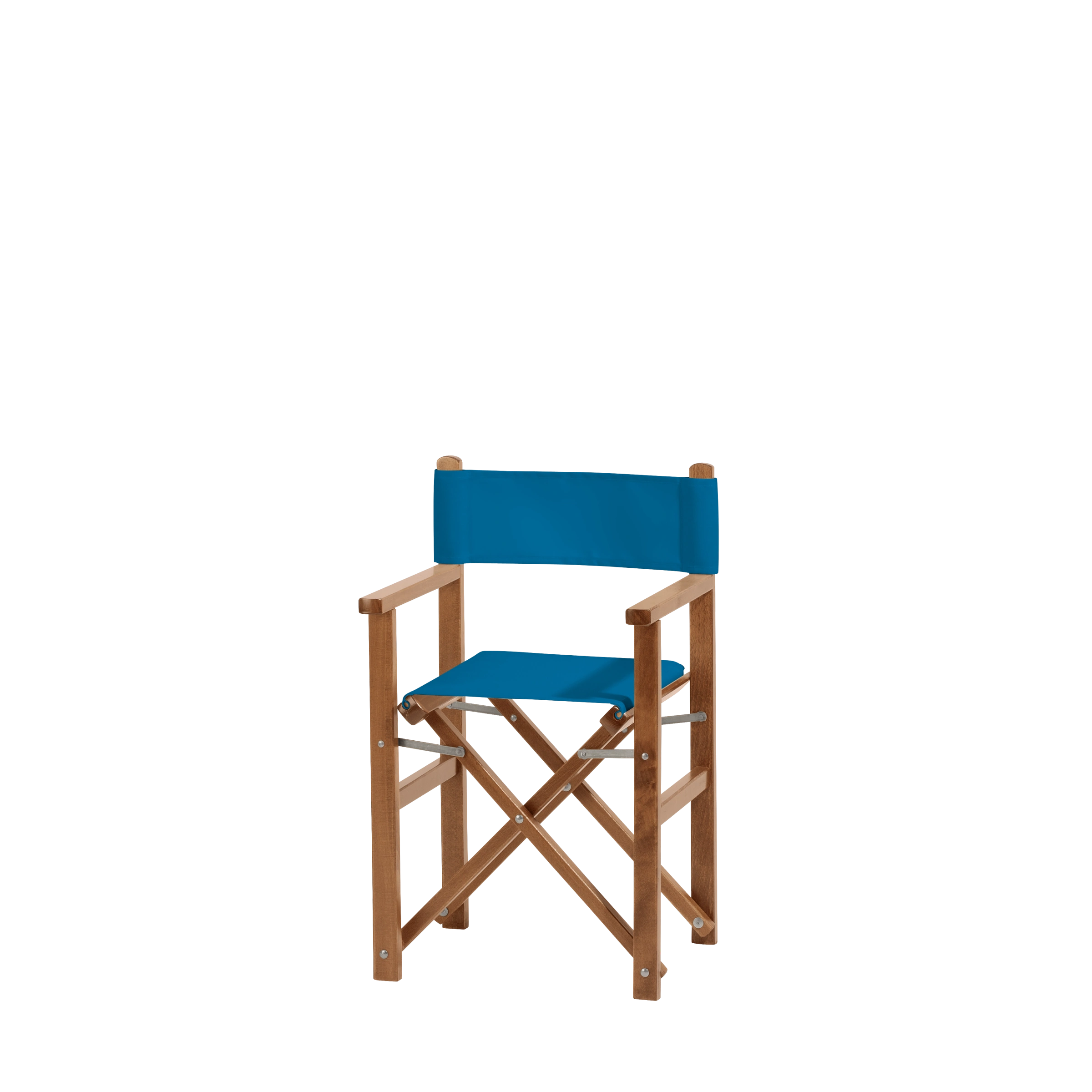 Kinderstuhl Nanni aus brandyfarbenem Buchenholz mit blauem Bezug, Seitenansicht
#Mini | Set (Farbe)_blau