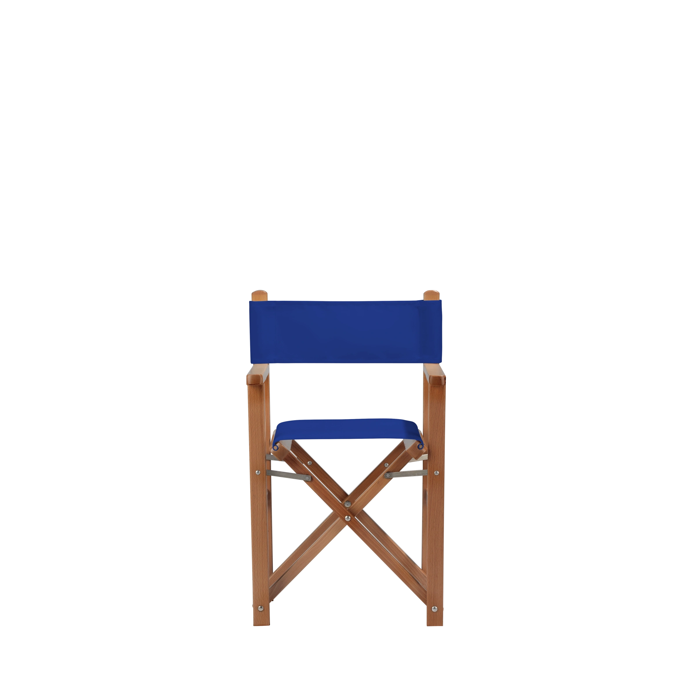 Kinderstuhl Nanni aus brandyfarbenem Buchenholz mit dunkelblauem Bezug, Frontalansicht
#Mini | Set (Farbe)_dunkelblau