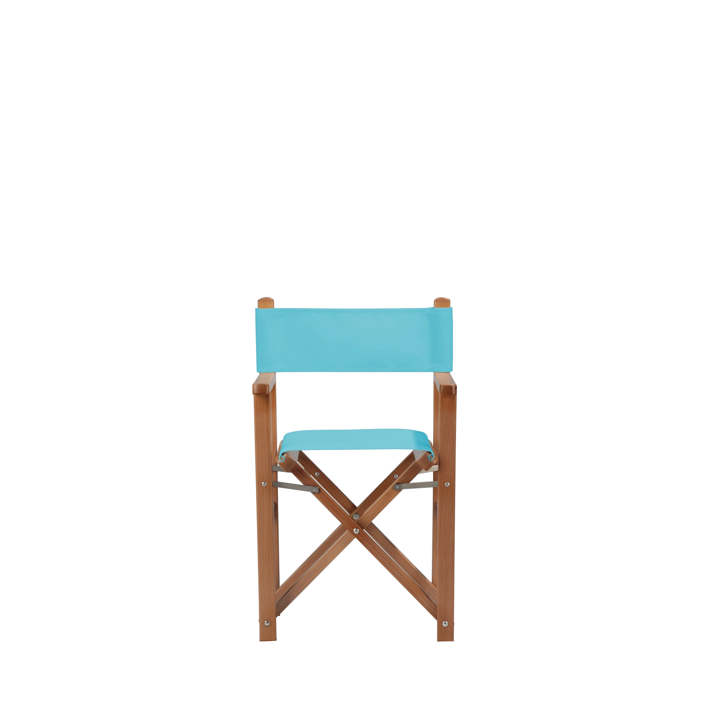 Kinderstuhl Nanni aus brandyfarbenem Buchenholz mit hellblauem Bezug, Frontalansicht
#Mini | Set (Farbe)_hellblau