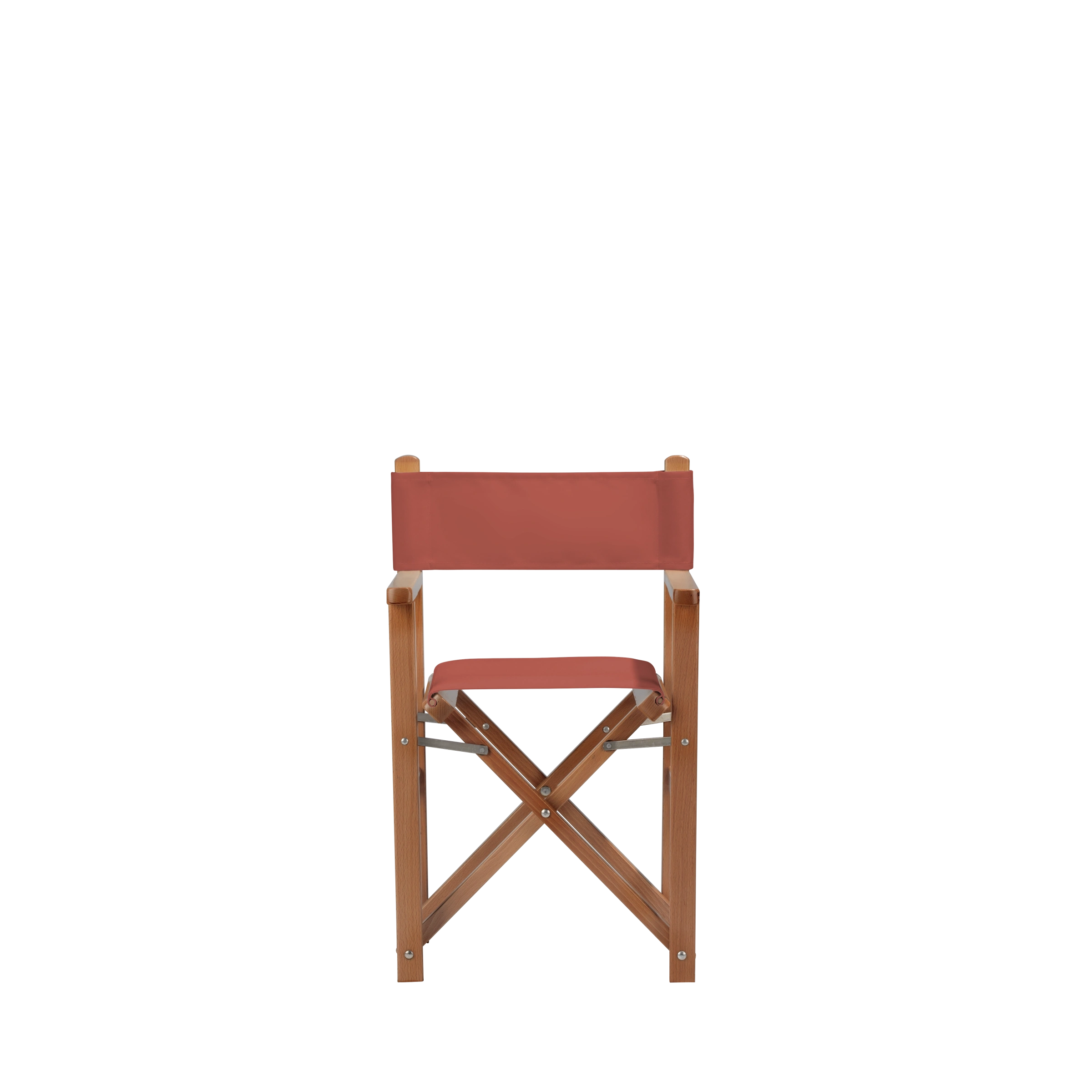 Kinderstuhl Nanni aus brandyfarbenem Buchenholz mit Bezug in terracotta, Frontalansicht
#Mini | Set (Farbe)_terracotta