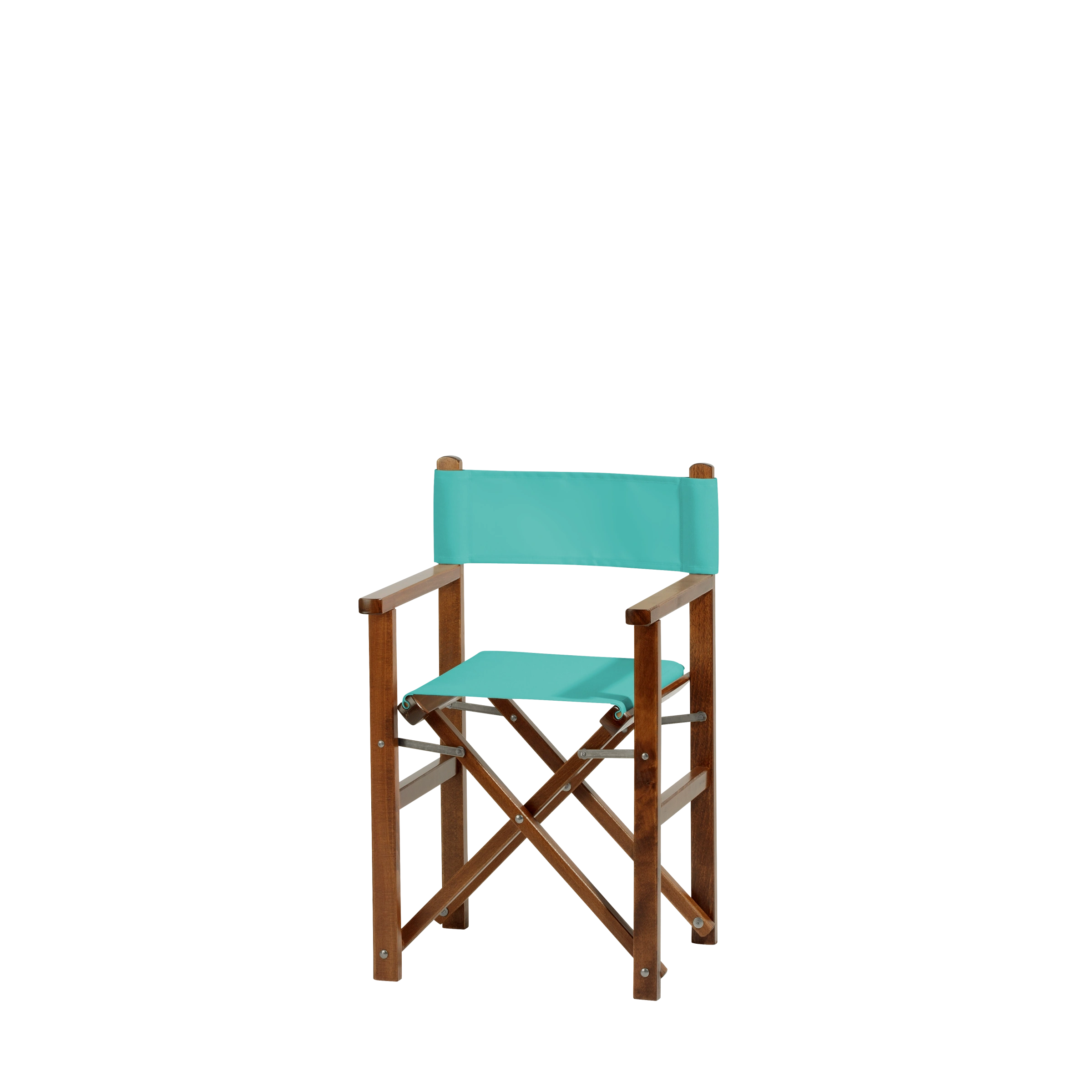 Kinderstuhl Nanni aus braunem Buchenholz mit türkisem Bezug, Seitenansicht
#Mini | Set (Farbe)_türkis