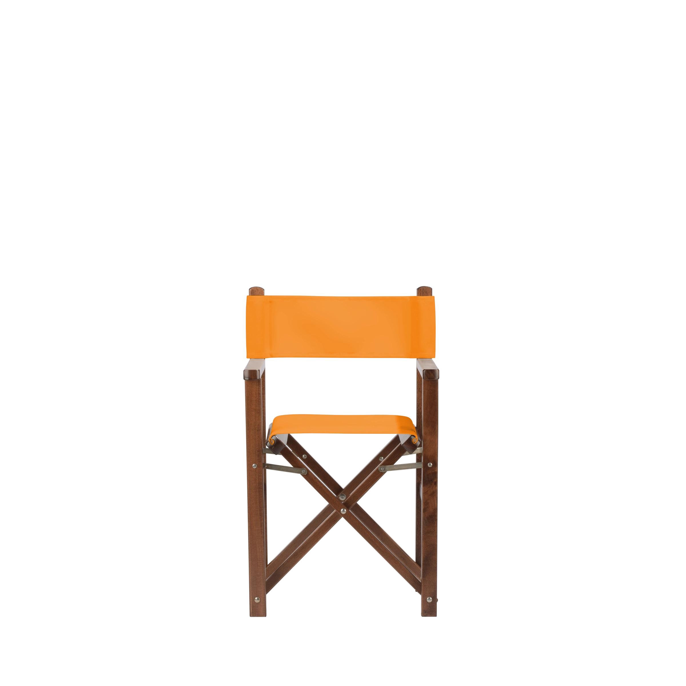 Kinderstuhl Nanni aus braunem Buchenholz mit Bezug in mandarine, Frontalansicht
#Mini | Set (Farbe)_mandarine