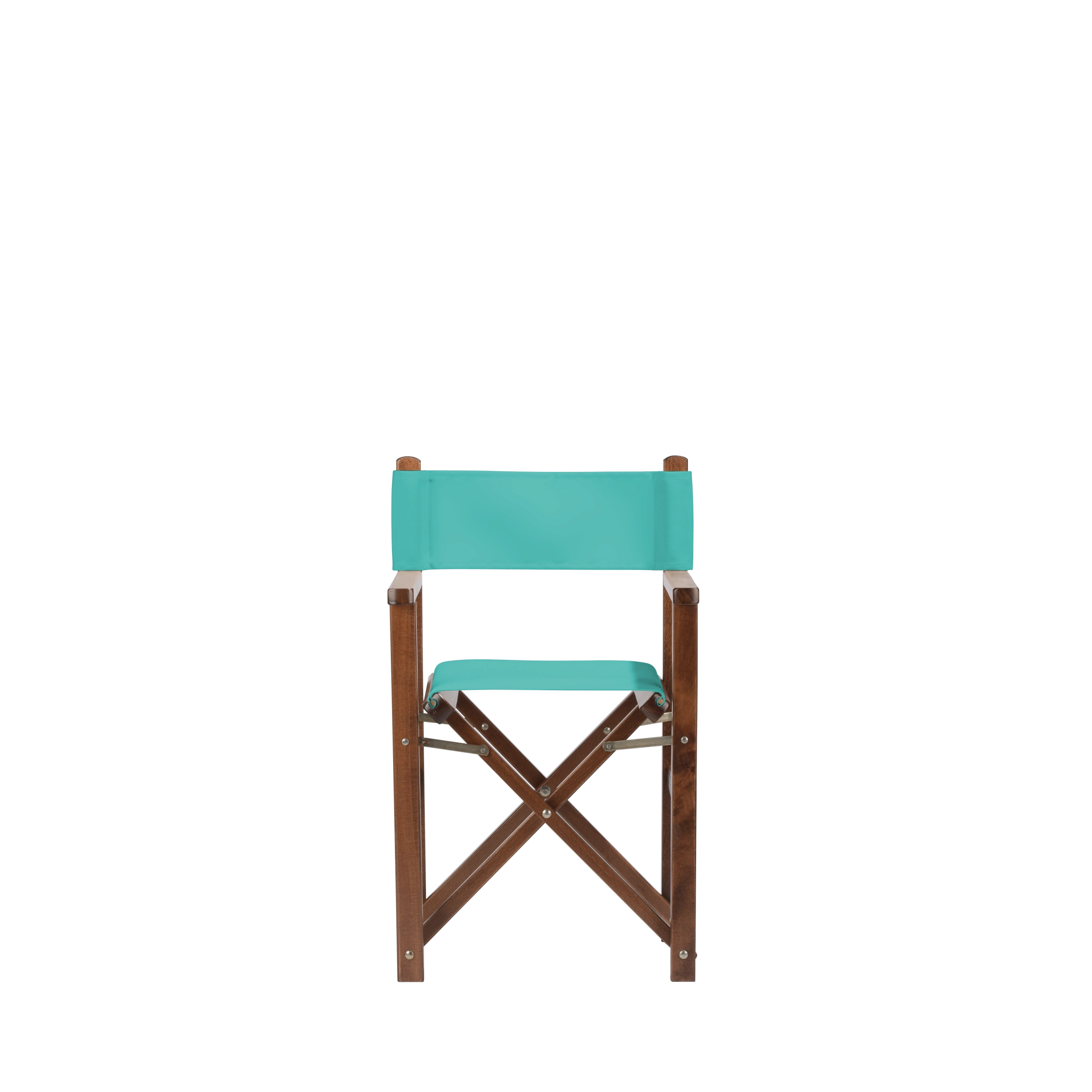 Kinderstuhl Nanni aus braunem Buchenholz mit türkisem Bezug, Frontalansicht
#Mini | Set (Farbe)_türkis