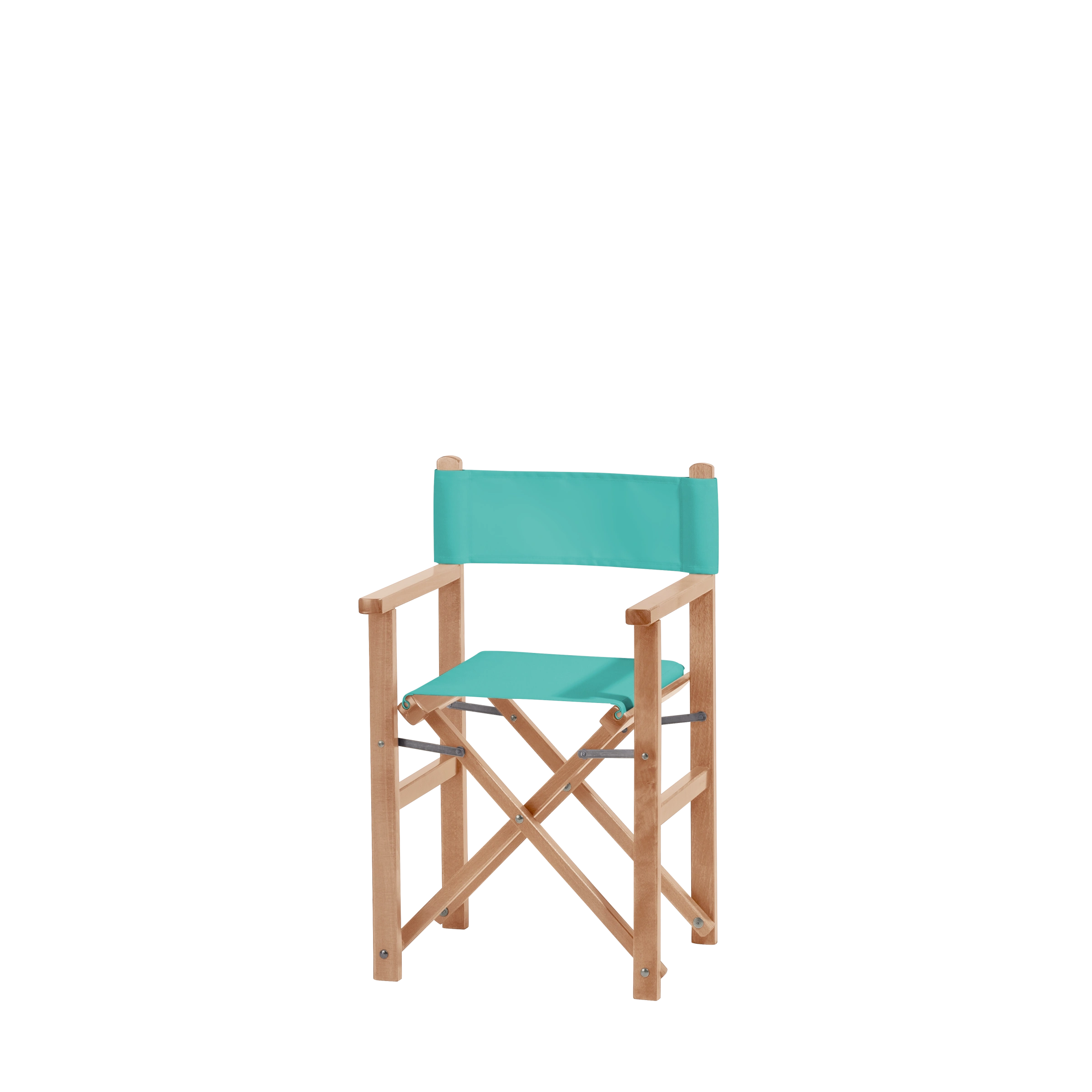 Kinderstuhl Nanni aus naturfarbenem Buchenholz mit türkisem Bezug, Seitenansicht
#Mini | Set (Farbe)_türkis