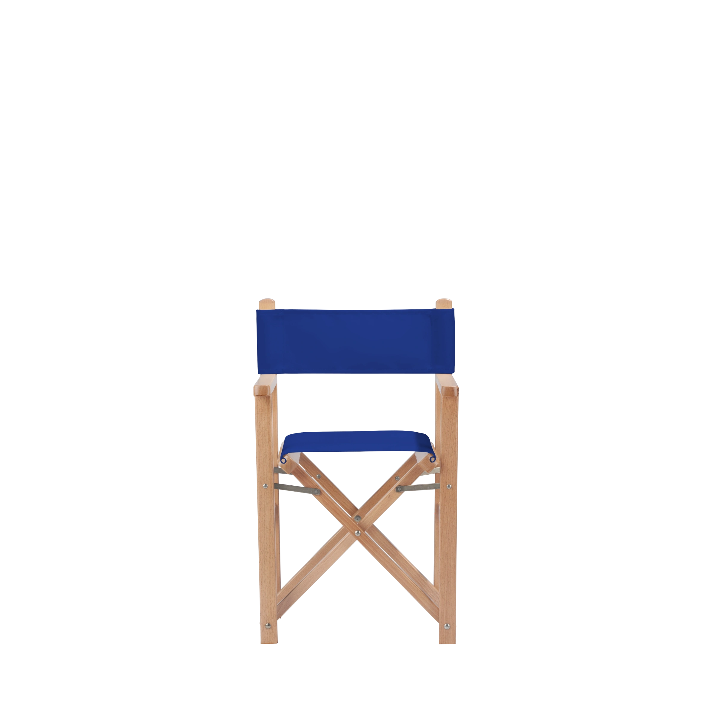 Kinderstuhl Nanni aus naturfarbenem Buchenholz mit dunkelblauem Bezug, Frontalansicht
#Mini | Set (Farbe)_dunkelblau
