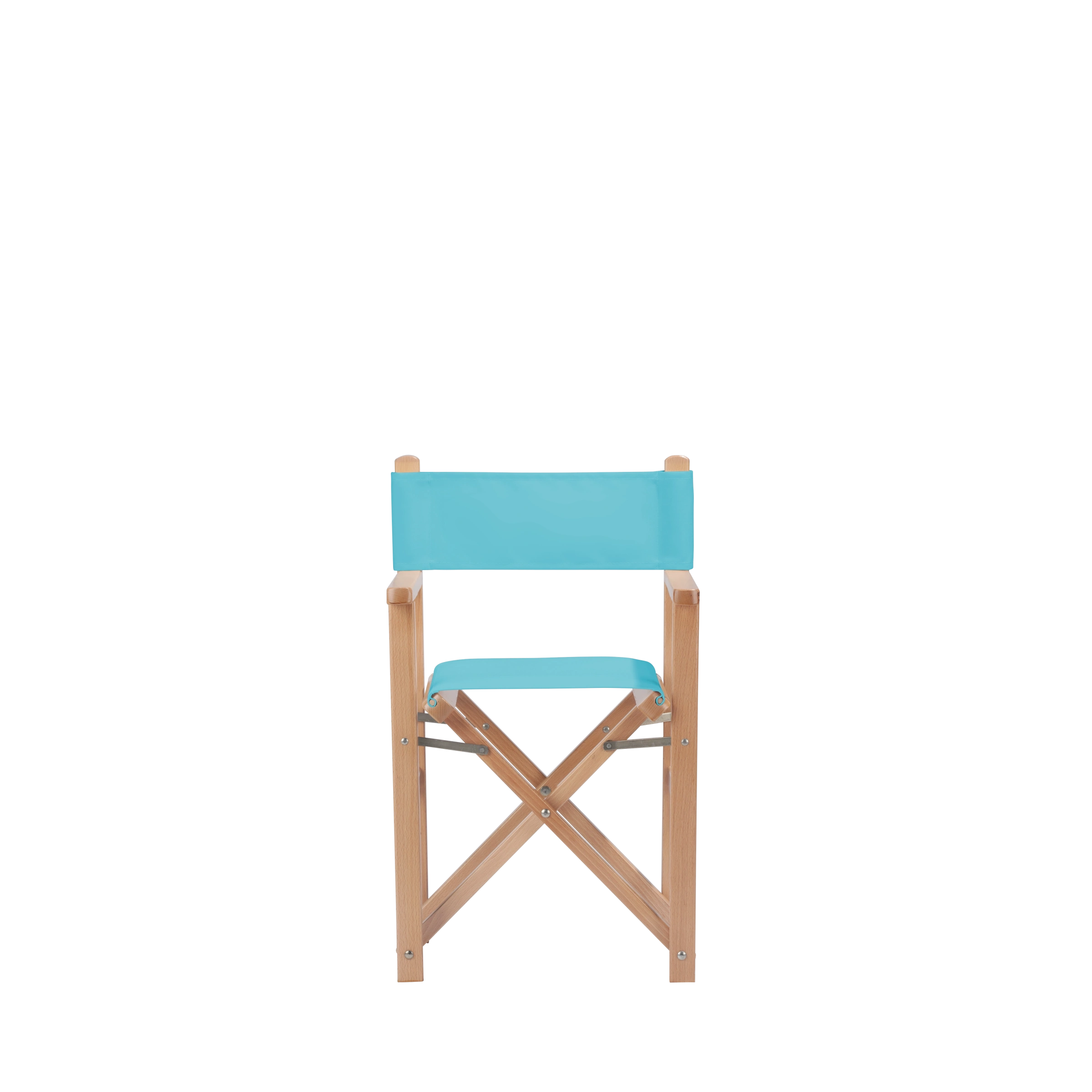 Kinderstuhl Nanni aus naturfarbenem Buchenholz mit hellblauem Bezug, Frontalansicht
#Mini | Set (Farbe)_hellblau