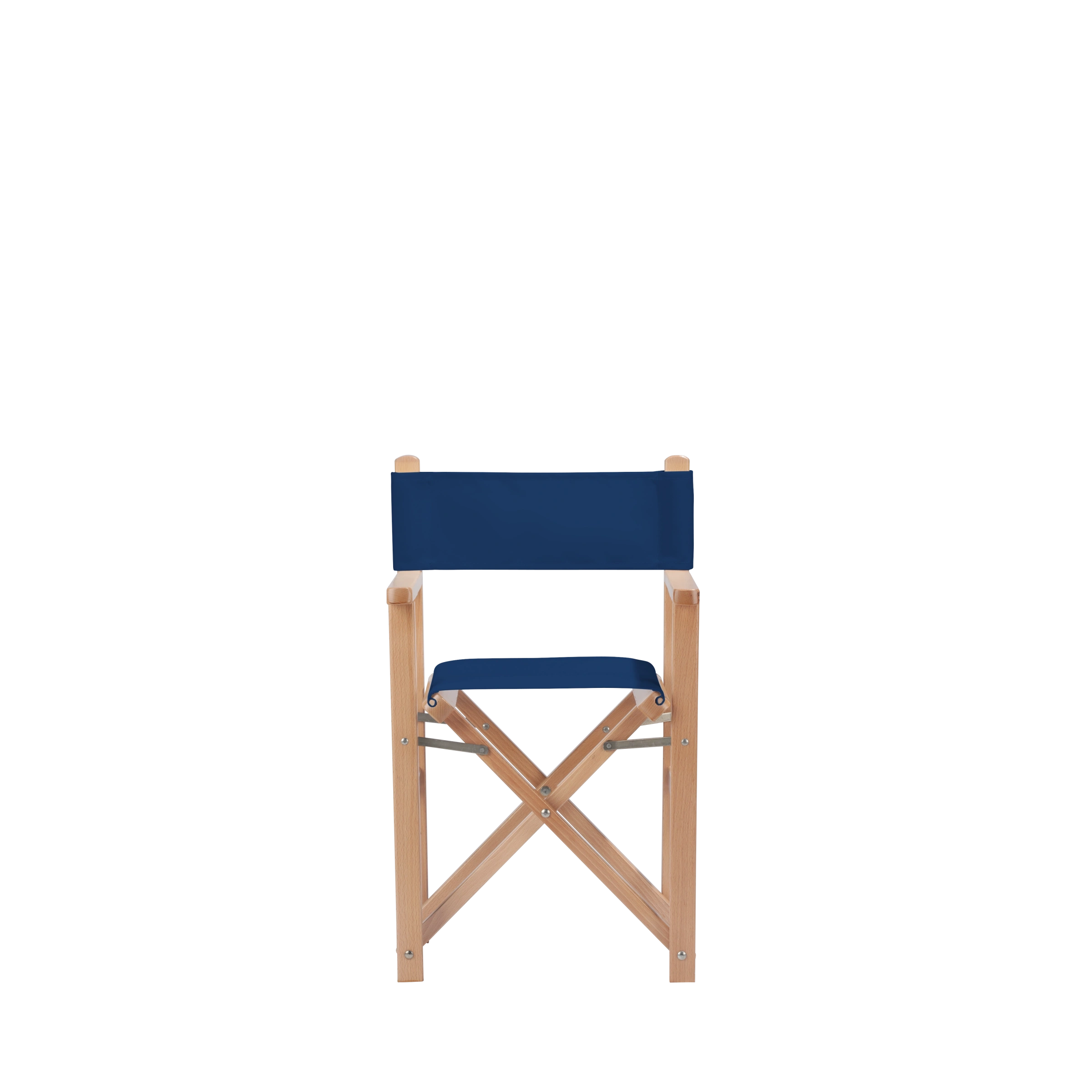 Kinderstuhl Nanni aus naturfarbenem Buchenholz mit Bezug in marine, Frontalansicht
#Mini | Set (Farbe)_marine