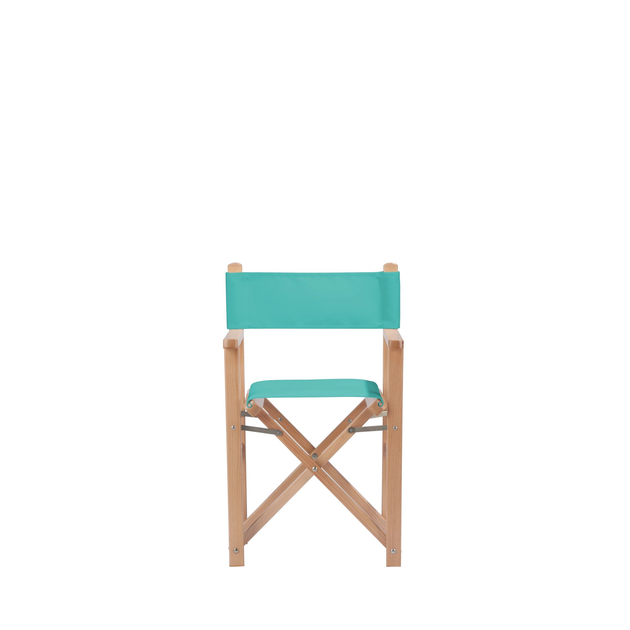 Kinderstuhl Nanni aus naturfarbenem Buchenholz mit türkisem Bezug, Frontalansicht
#Mini | Set (Farbe)_türkis