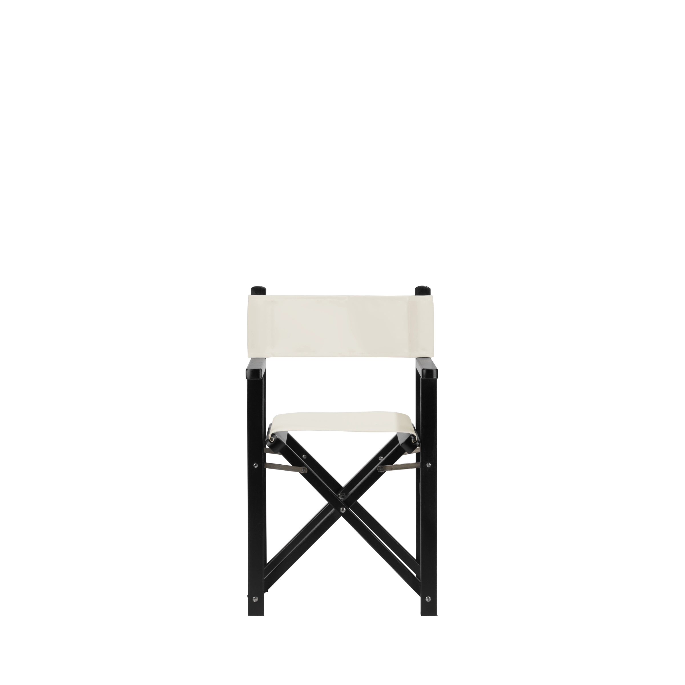 Kinderstuhl Nanni aus schwarzem Buchenholz mit weißem Bezug, Frontalansicht
#Mini | Set (Farbe)_weiß