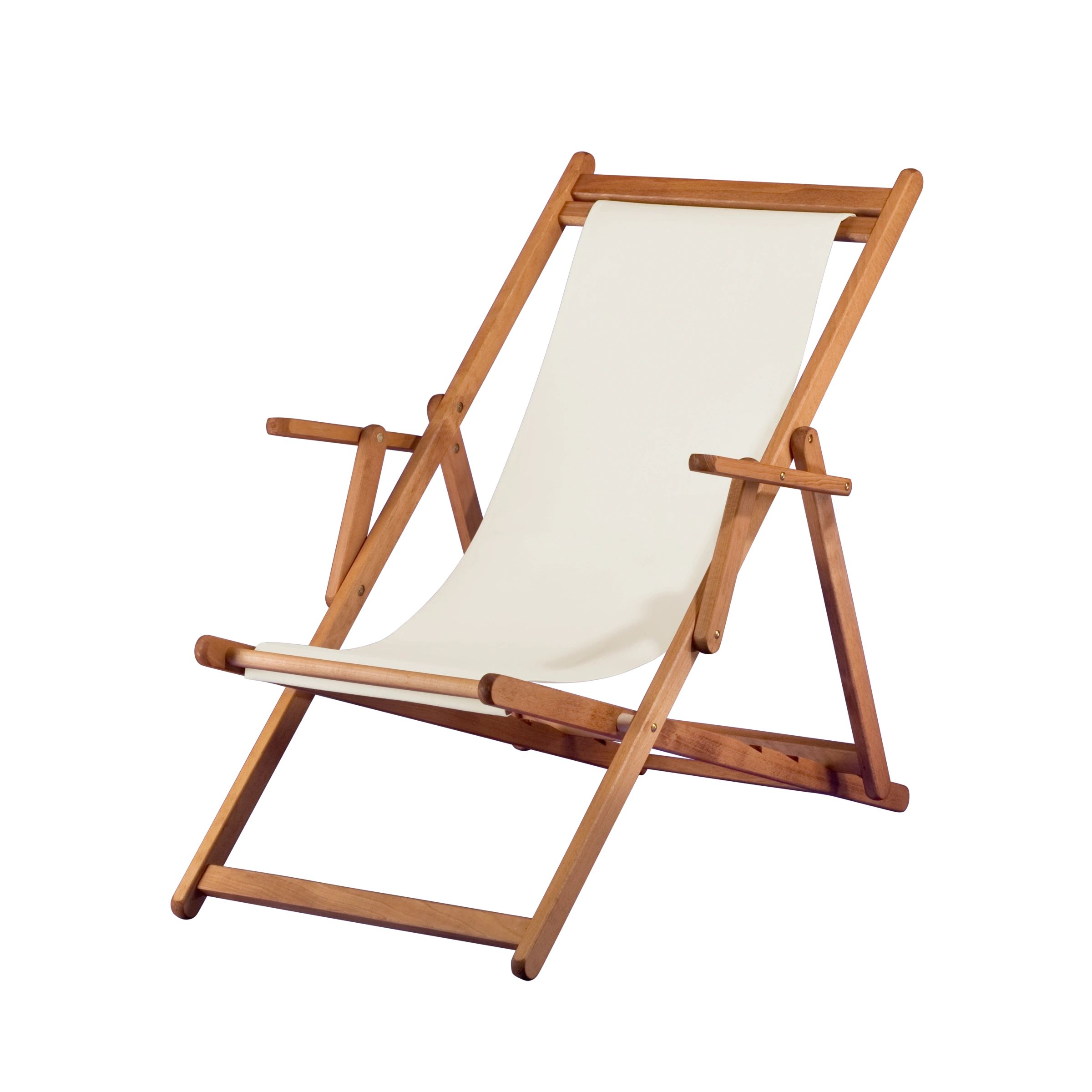 Liegestuhl Charly aus brandy geöltem Buchenholz mit weißem Bezug, Seitenansicht
#Classic | Liegefläche (Farbe)_weiß