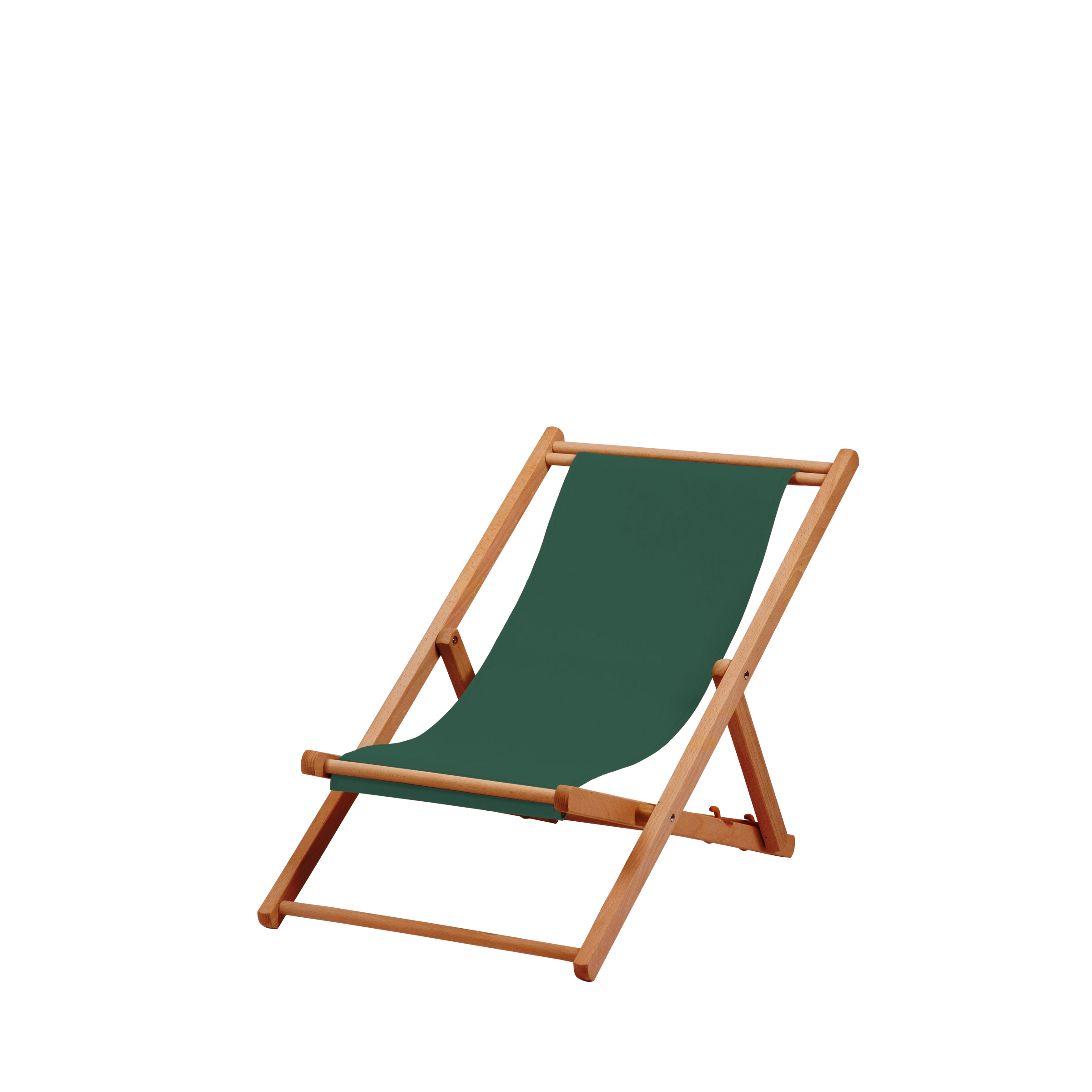 Liegestuhl Greta aus brandy geöltem Buchenholz mit dunkelgrünem Bezug, Seitenansicht
#Mini | Liegefläche (Farbe)_dunkelgrün