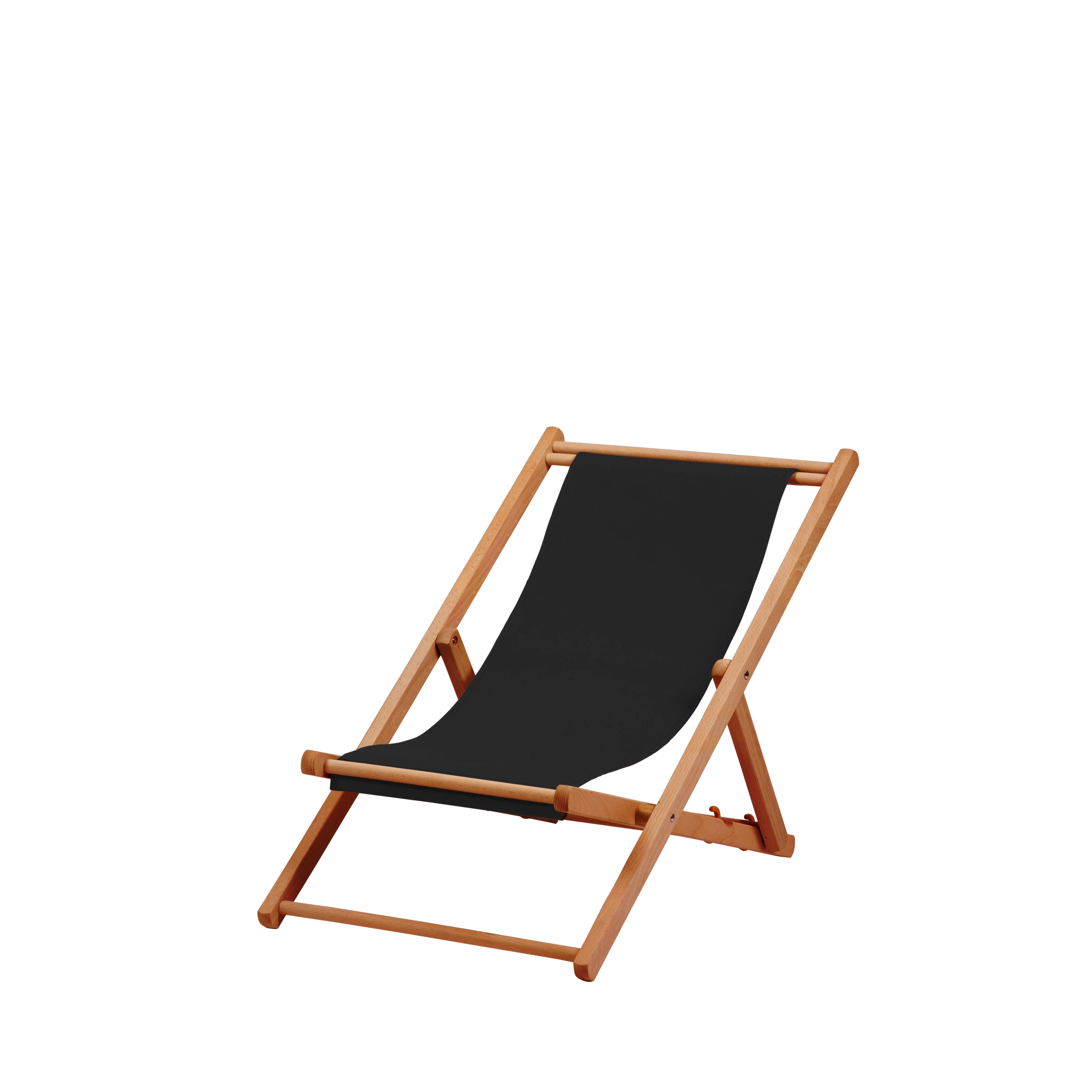Liegestuhl Greta aus brandy geöltem Buchenholz mit schwarzem Bezug, Seitenansicht
#Mini | Liegefläche (Farbe)_schwarz