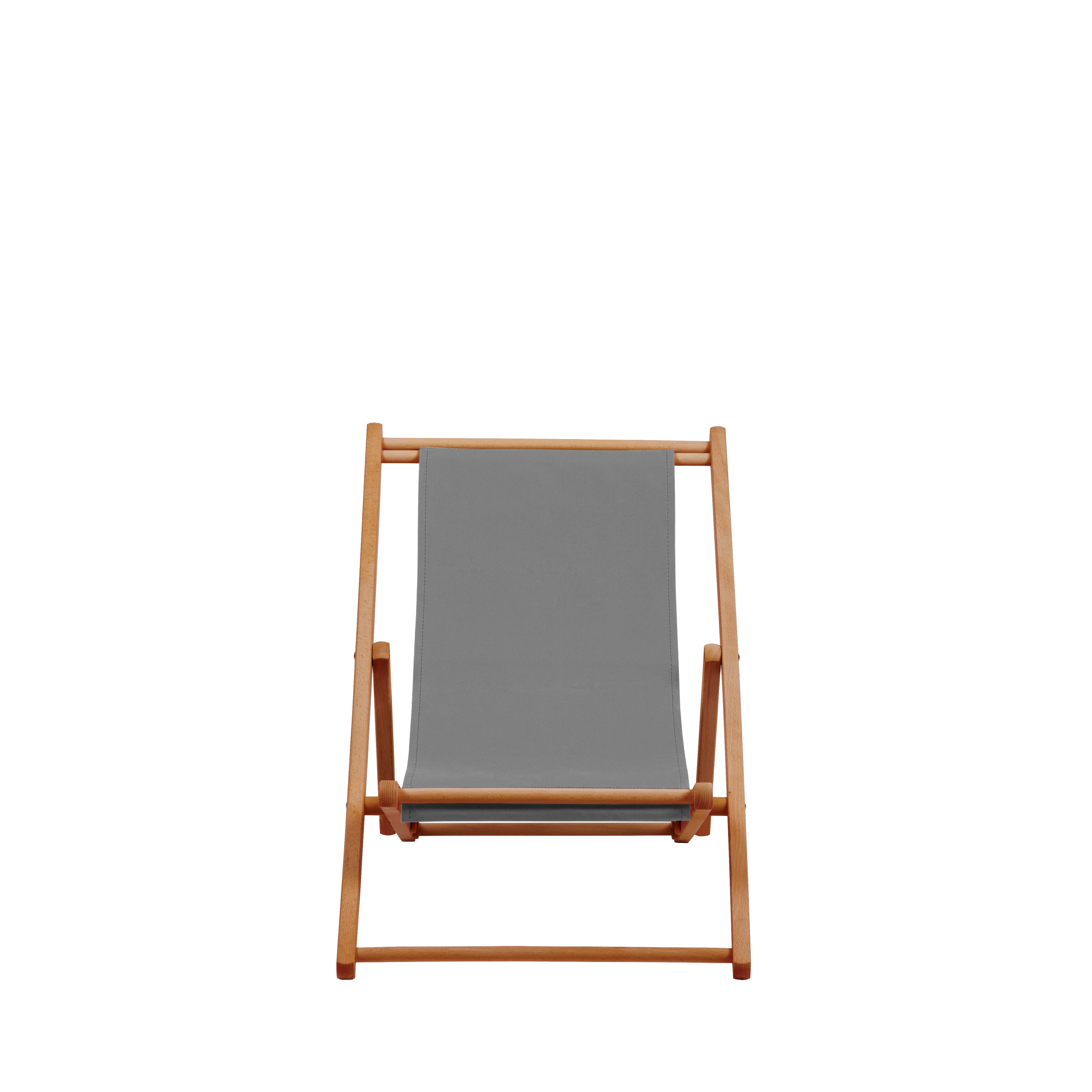 Liegestuhl Greta aus brandy geöltem Buchenholz mit anthrazitem Bezug, Frontalansicht
#Mini | Liegefläche (Farbe)_anthrazit