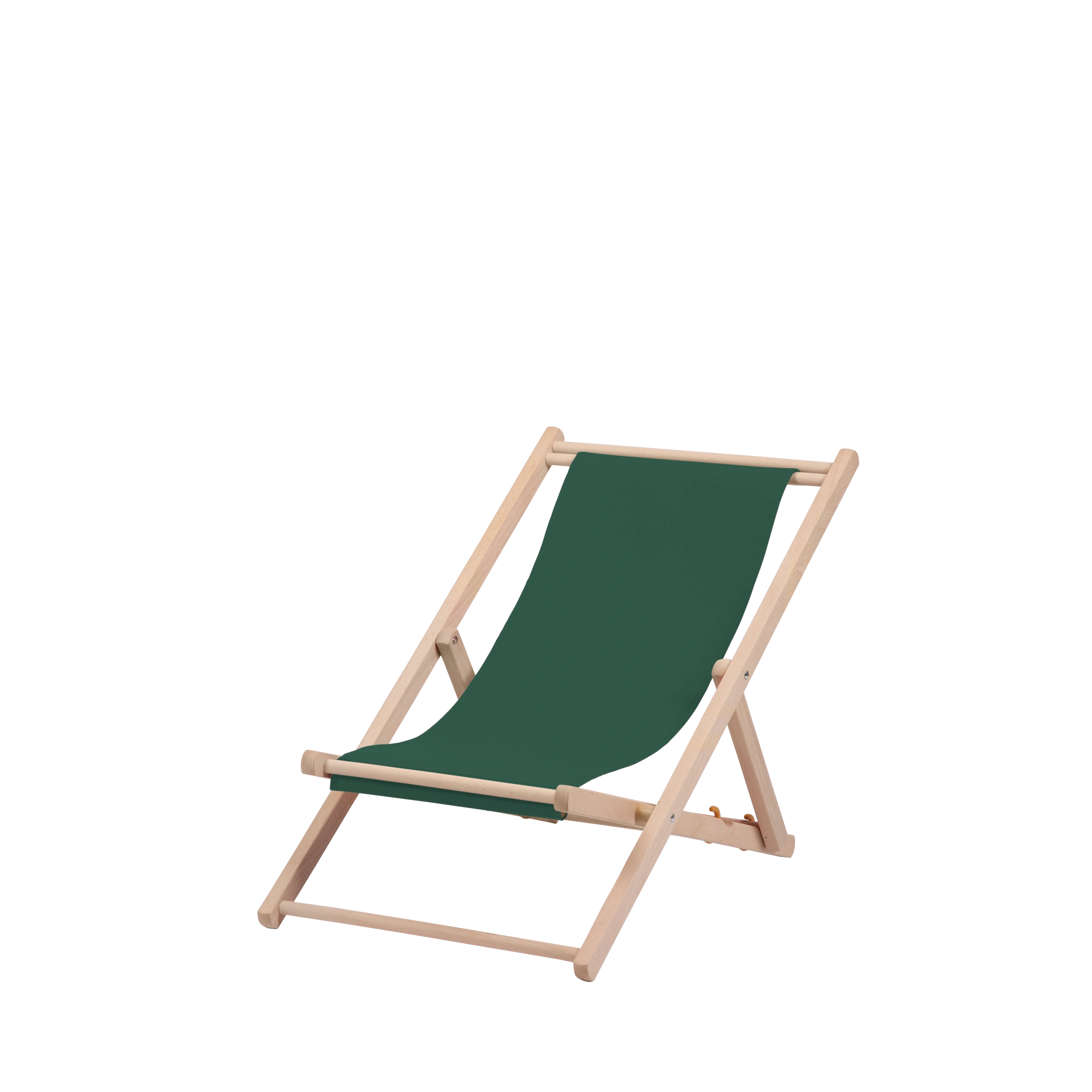 Liegestuhl Greta aus naturbelassenem Buchenholz mit dunkelgrünem Bezug, Seitenansicht
#Mini | Liegefläche (Farbe)_dunkelgrün