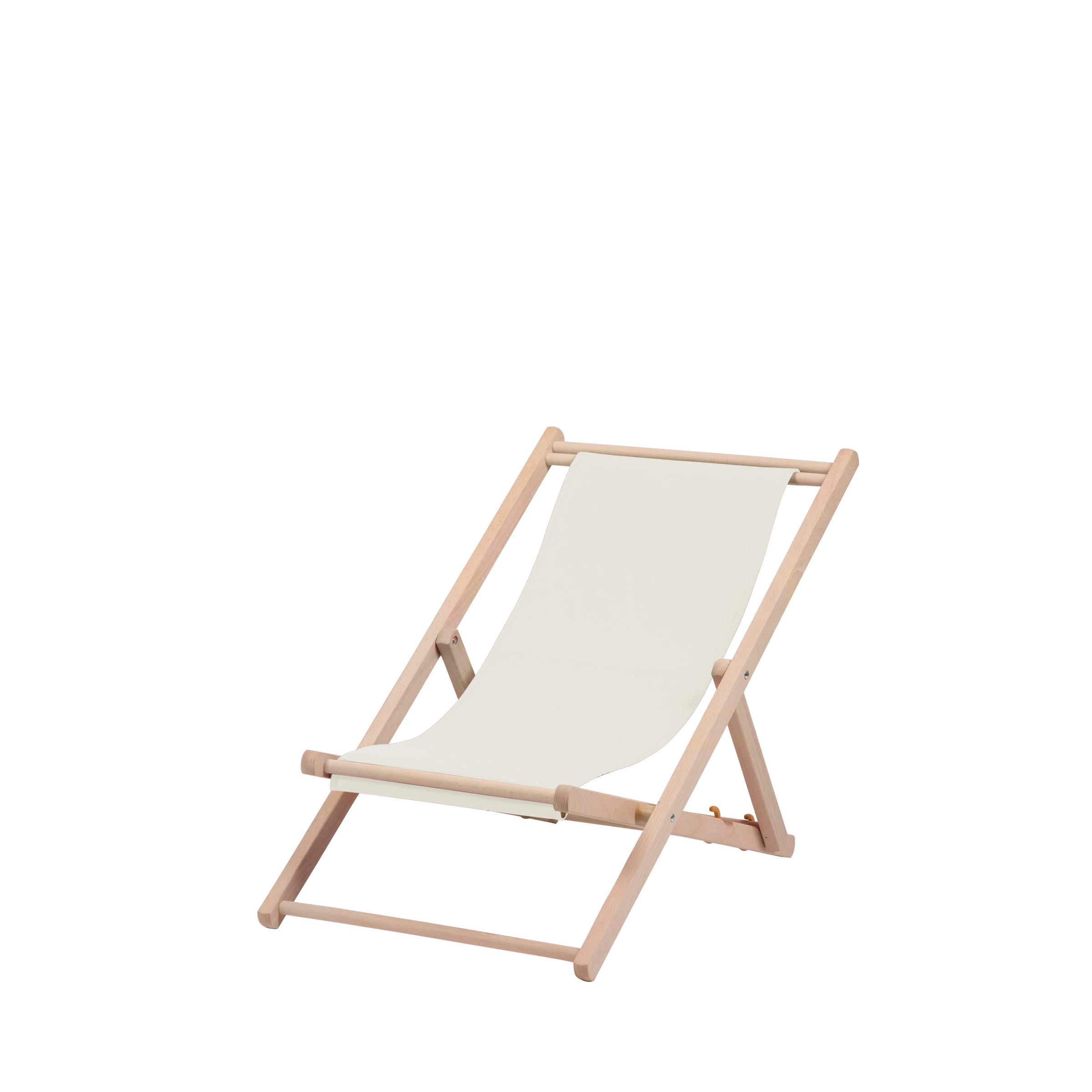 Liegestuhl Greta aus naturbelassenem Buchenholz mit weißem Bezug, Seitenansicht
#Mini | Liegefläche (Farbe)_weiß