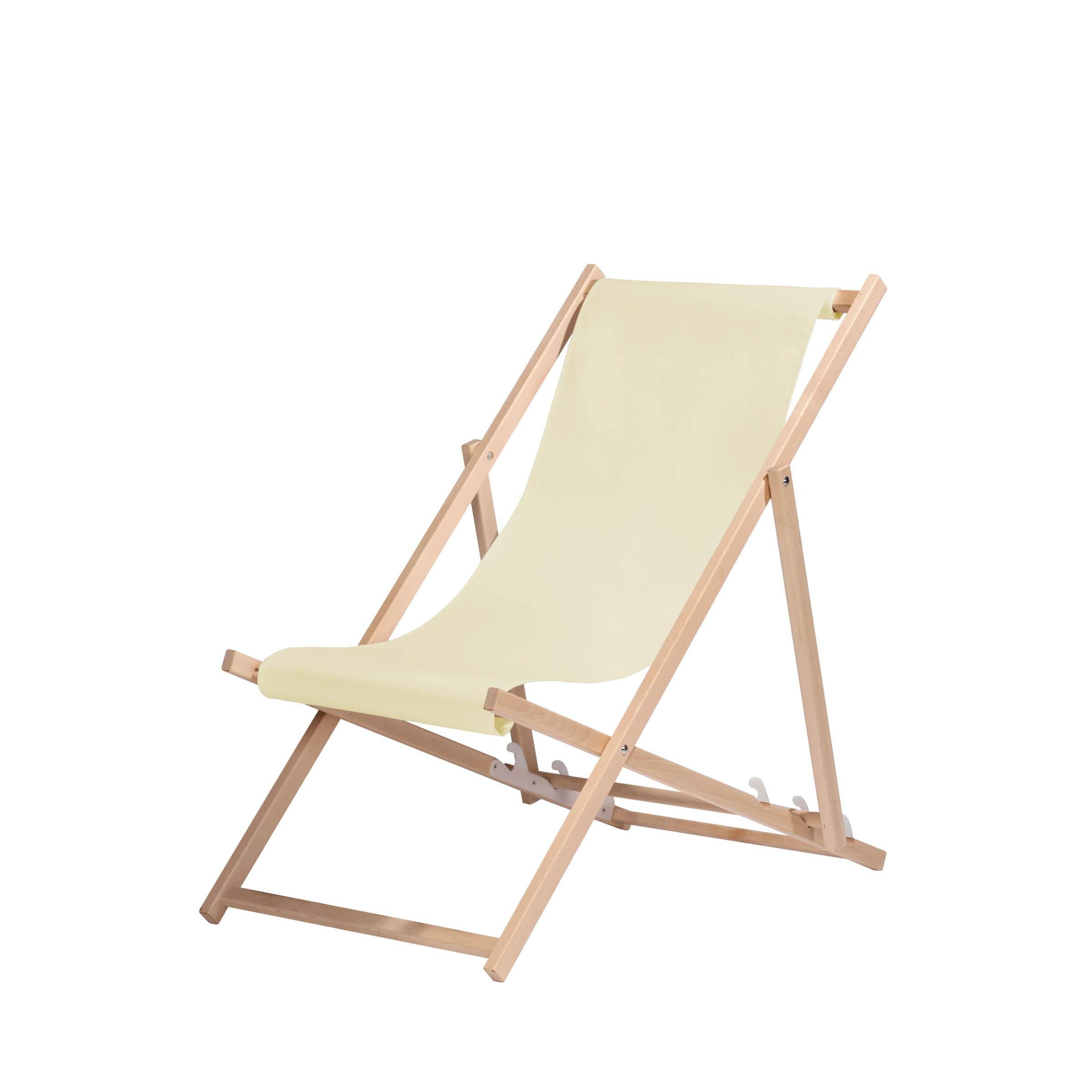 Liegestuhl Oliver aus naturbelassenem Buchenholz mit naturfarbenem Bezug, Seitenansicht
#Oli | Liegefläche (Farbe)_Natur Oliver