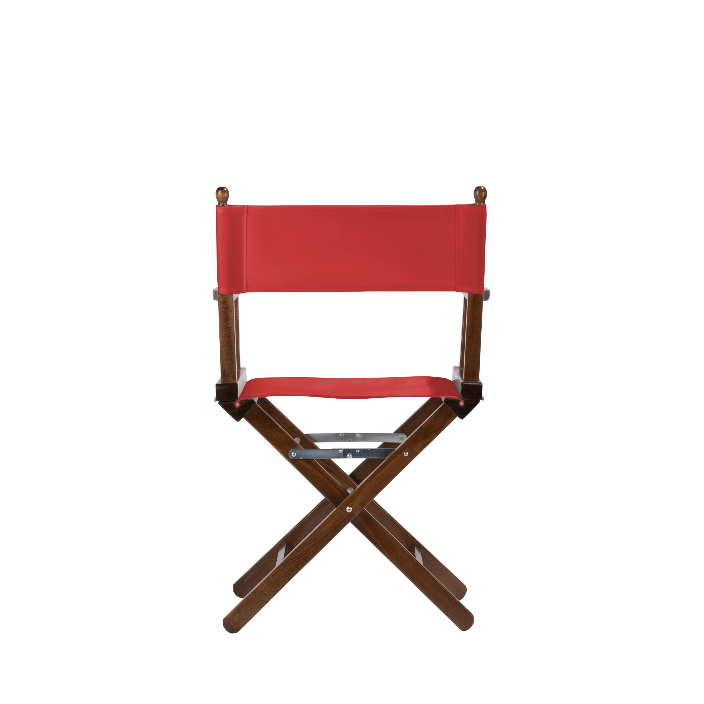 Regiestuhl Alfred aus braunem Buchenholz mit Bezug in rivarot, Rückansicht
#Classic | Set (Farbe)_rivarot