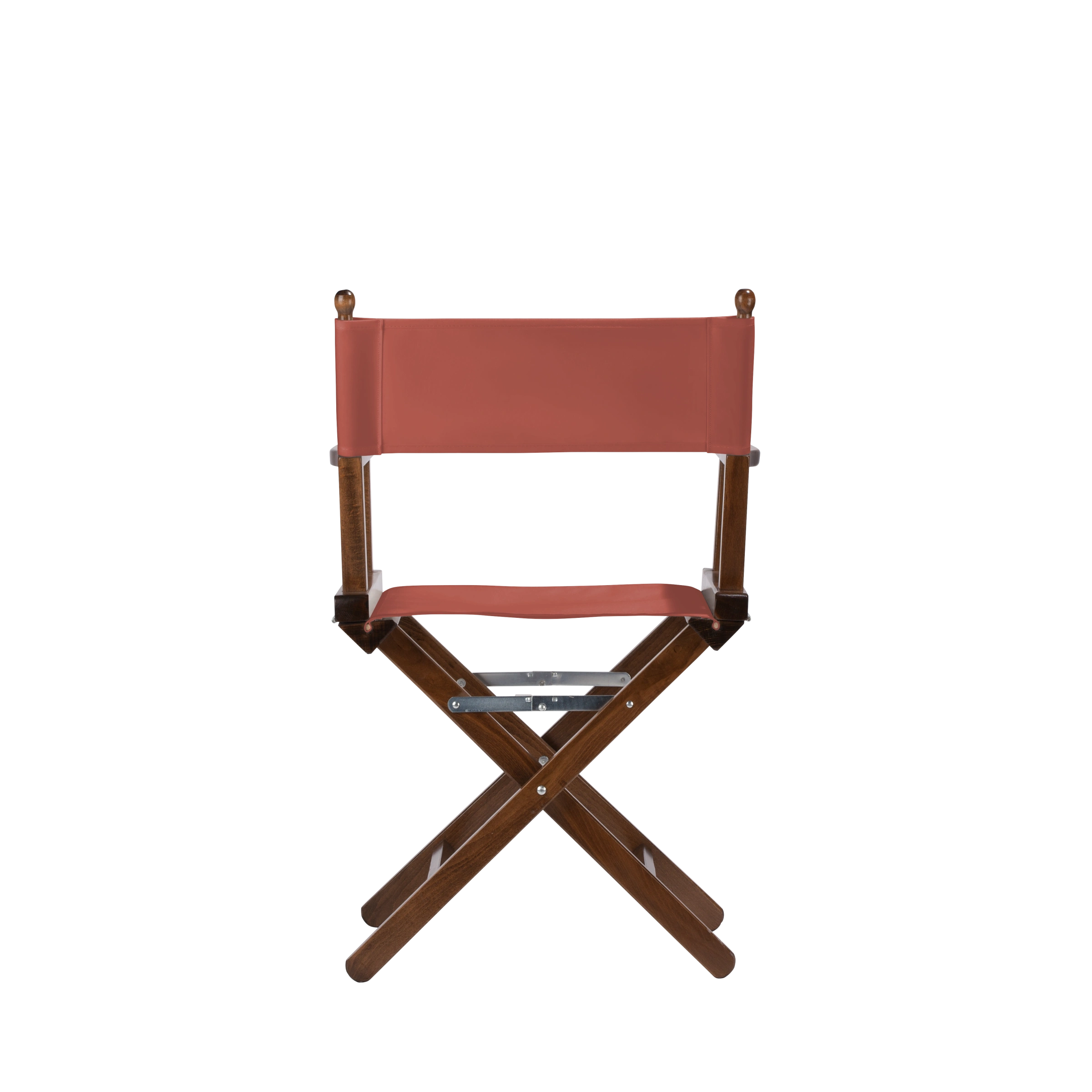 Regiestuhl Alfred aus braunem Buchenholz mit Bezug in terracotta, Rückansicht
#Classic | Set (Farbe)_terracotta