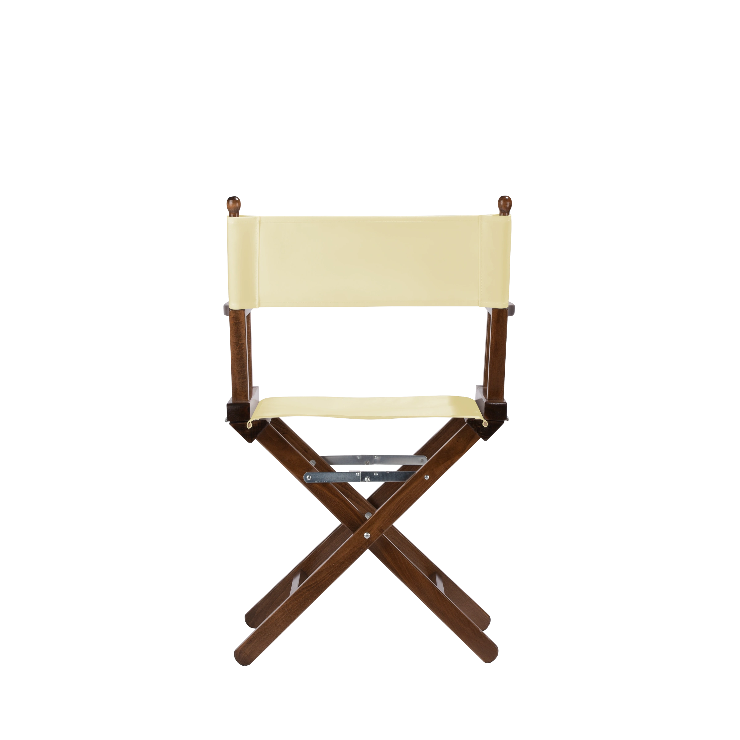 Regiestuhl Alfred aus braunem Buchenholz mit Bezug in vanille, Rückansicht
#Classic | Set (Farbe)_vanille