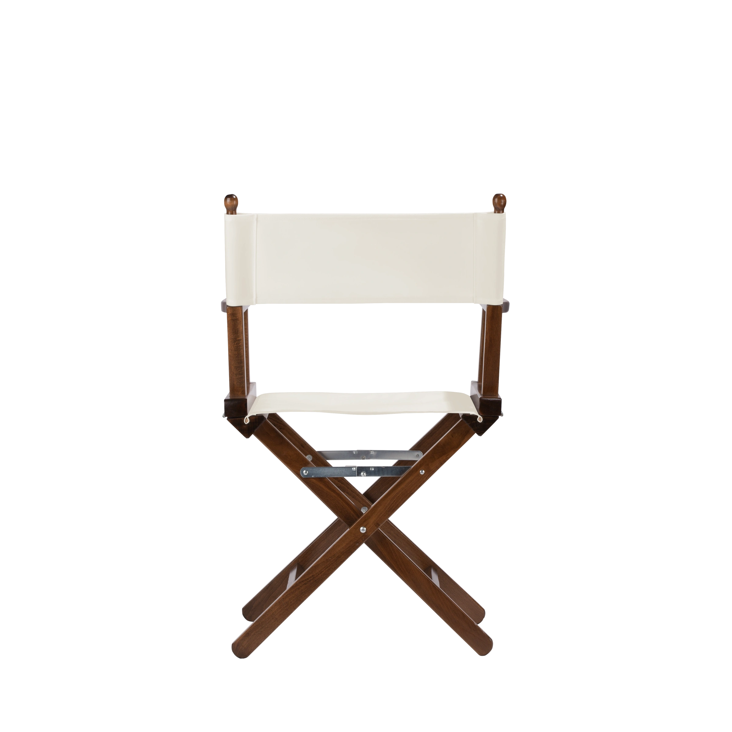 Regiestuhl Alfred aus braunem Buchenholz mit weißem Bezug, Rückansicht
#Classic | Set (Farbe)_weiß