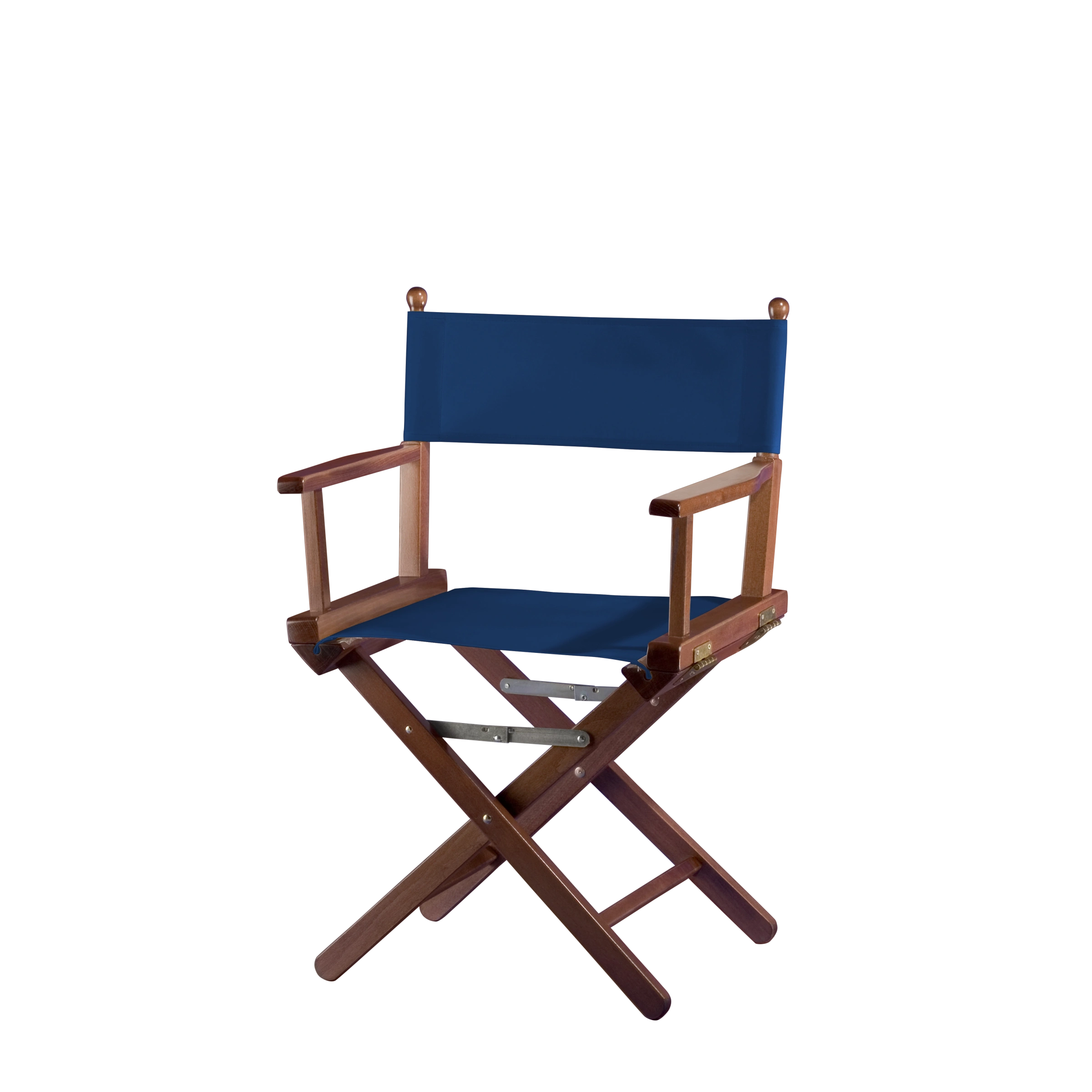Regiestuhl Alfred aus braunem Buchenholz mit Bezug in marine, Seitenansicht
#Classic | Set (Farbe)_marine