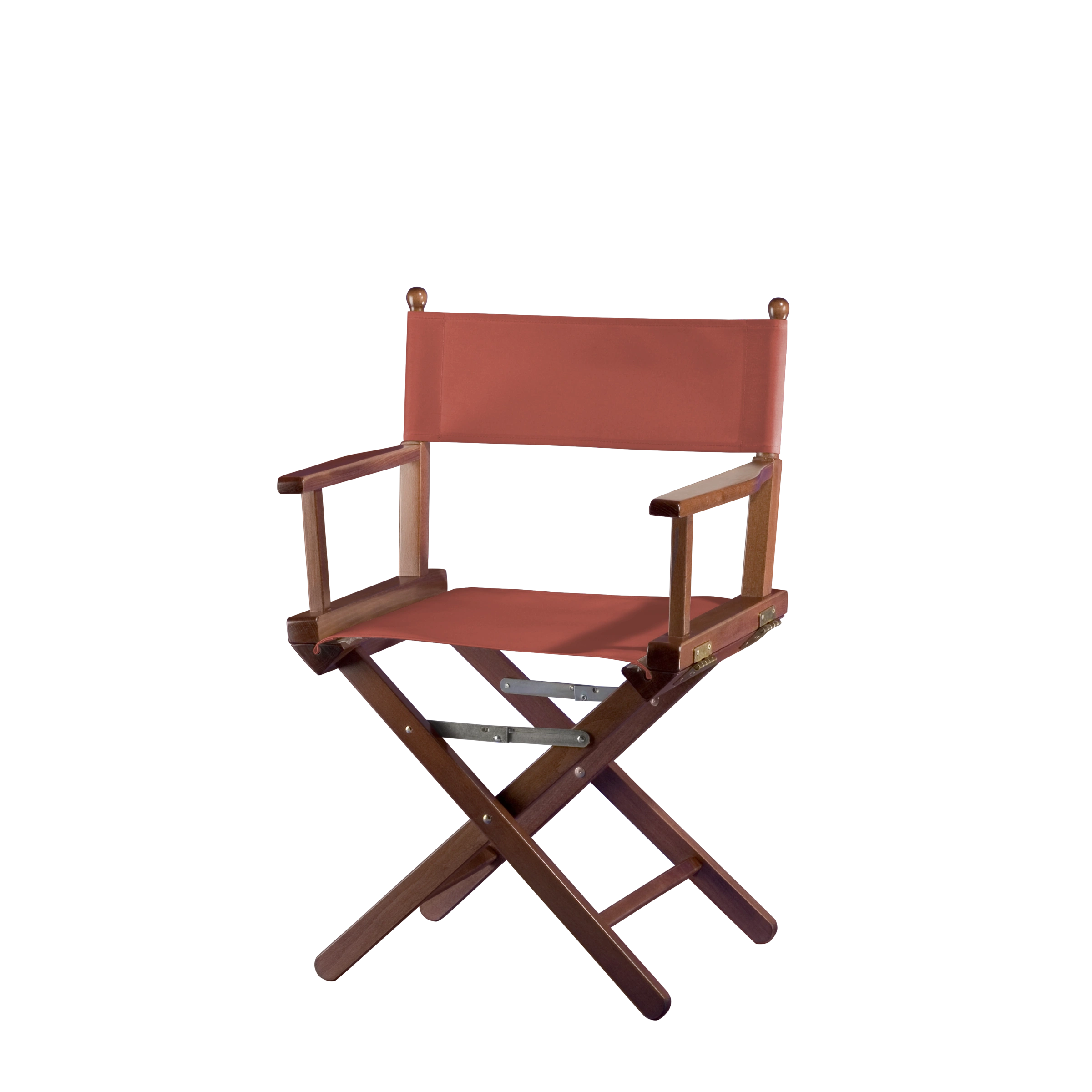 Regiestuhl Alfred aus braunem Buchenholz mit Bezug in terracotta, Seitenansicht
#Classic | Set (Farbe)_terracotta