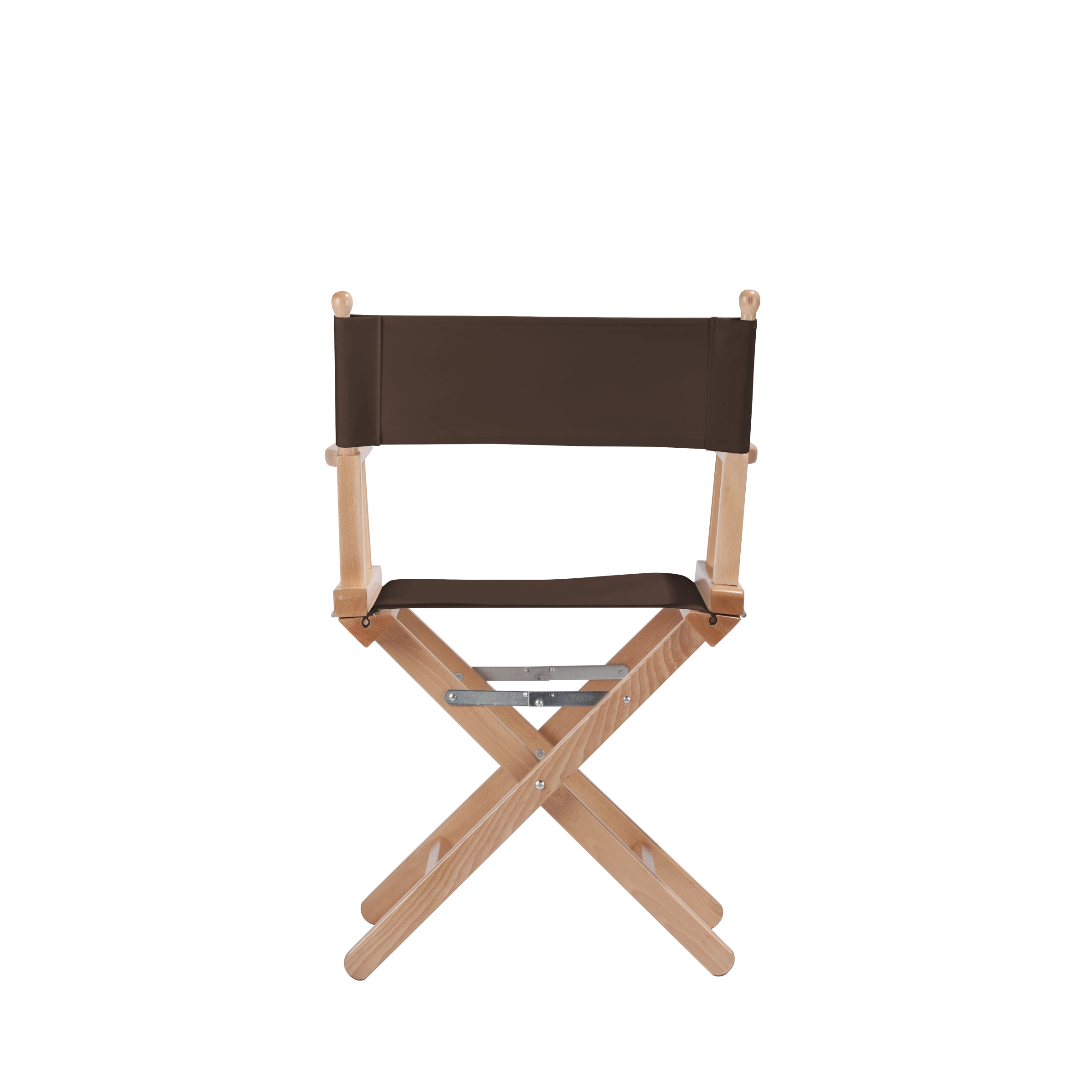 Regiestuhl Alfred aus naturfarbenem Buchenholz mit Bezug in caffé, Rückansicht
#Classic | Set (Farbe)_caffé