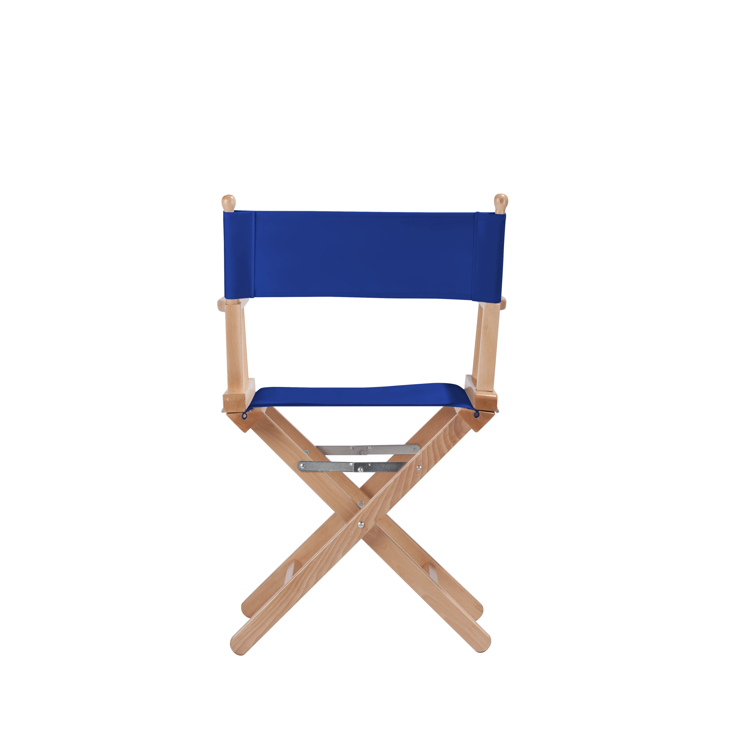 Regiestuhl Alfred aus naturfarbenem Buchenholz mit dunkelblauem Bezug, Rückansicht
#Classic | Set (Farbe)_dunkelblau