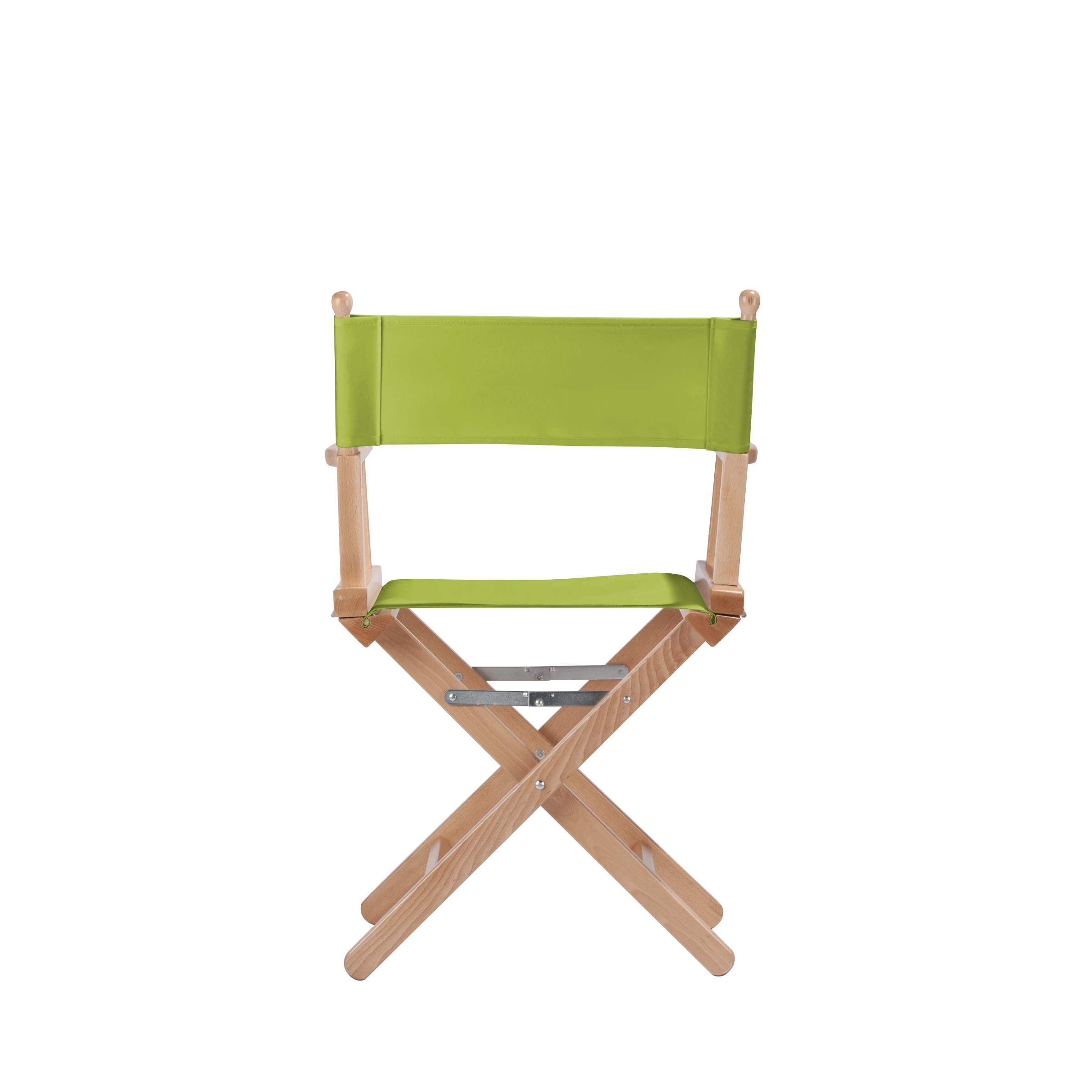 Regiestuhl Alfred aus naturfarbenem Buchenholz mit hellgrünem Bezug, Rückansicht
#Classic | Set (Farbe)_hellgrün