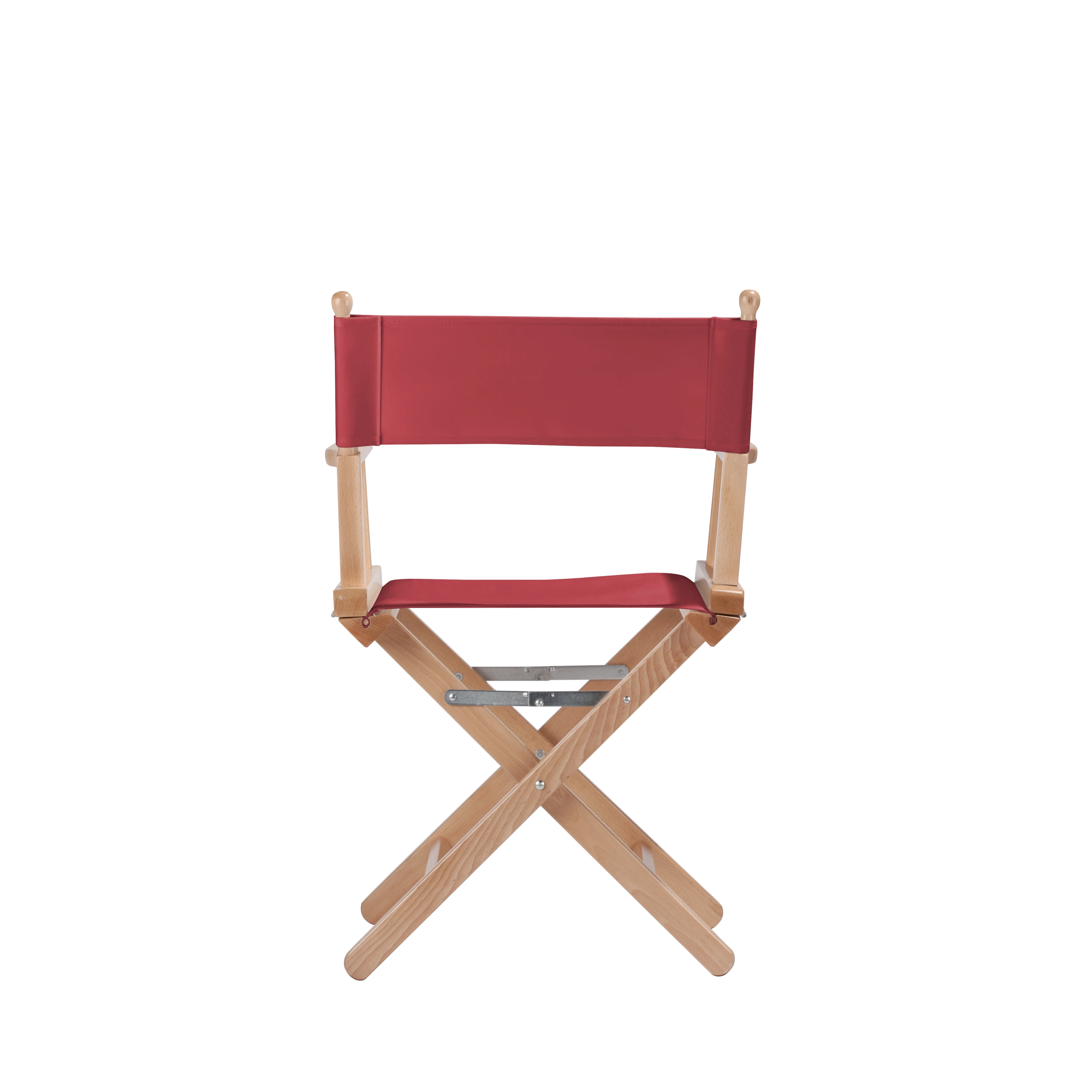 Regiestuhl Alfred aus naturfarbenem Buchenholz mit rotem Bezug, Rückansicht
#Classic | Set (Farbe)_rot