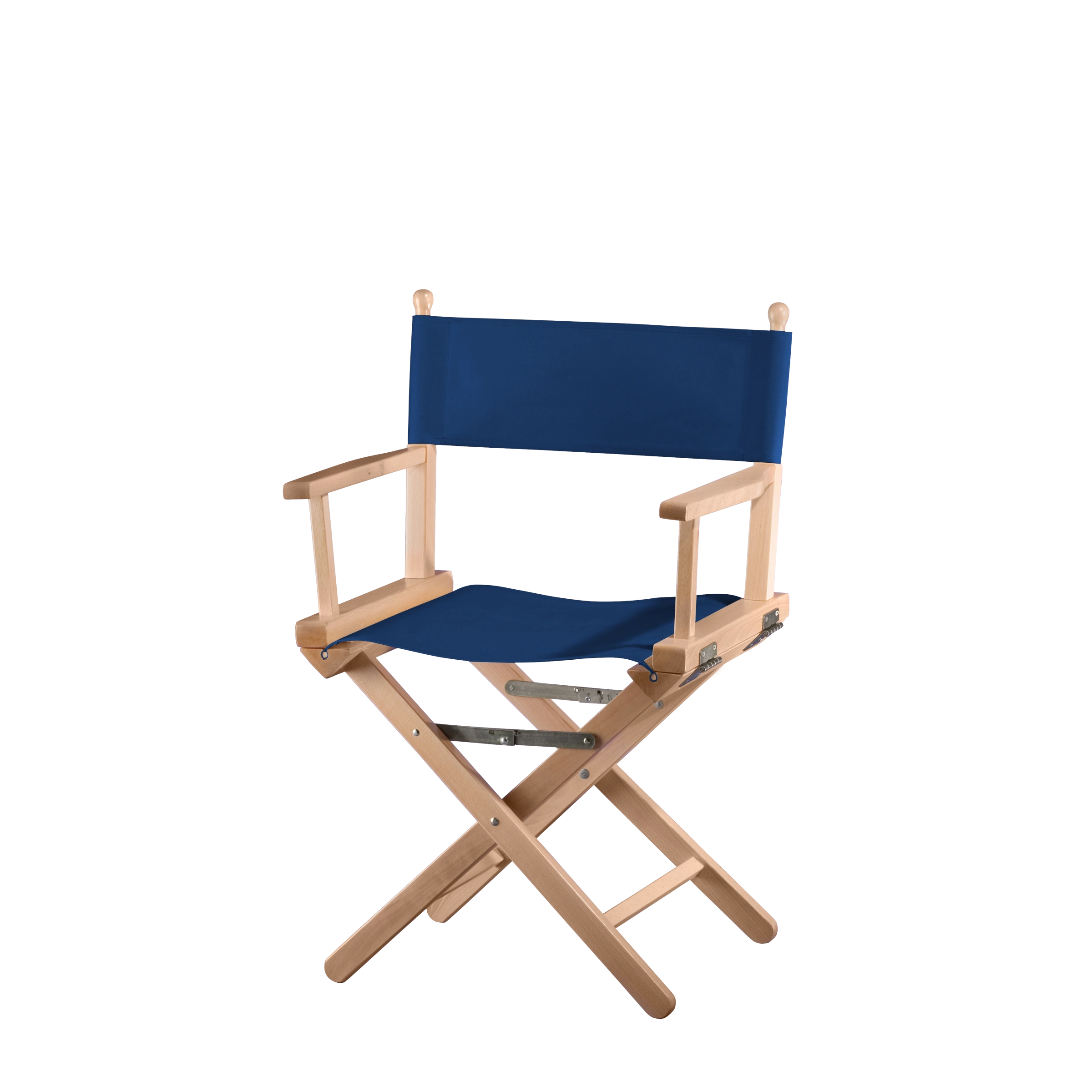 Regiestuhl Alfred aus naturfarbenem Buchenholz mit marine Bezug, Seitenansicht
#Classic | Set (Farbe)_marine