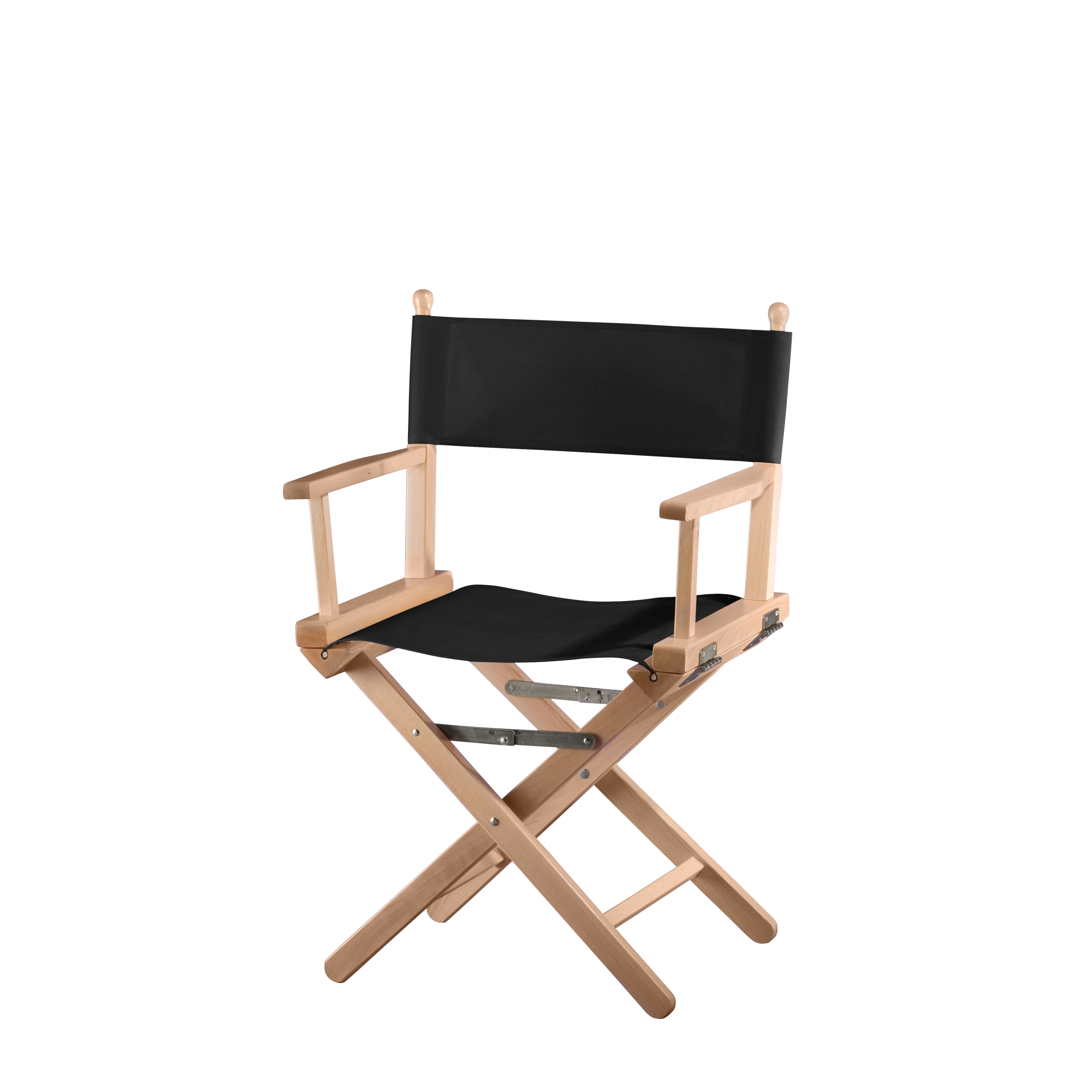 Regiestuhl Alfred aus naturfarbenem Buchenholz mit schwarzem Bezug, Seitenansicht
#Classic | Set (Farbe)_schwarz