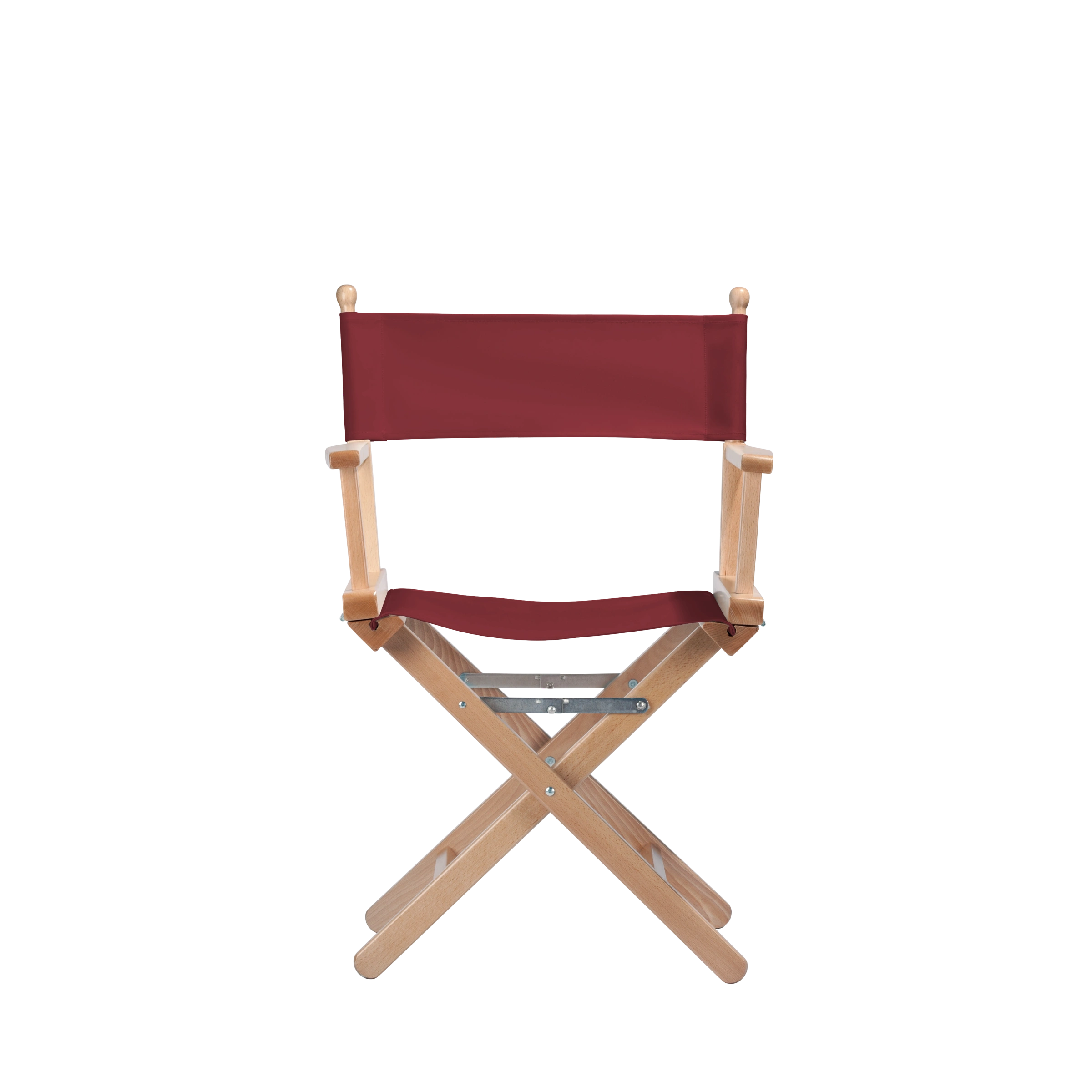 Regiestuhl Alfred aus naturfarbenem Buchenholz mit Bezug in bordeaux, Frontalansicht
#Classic | Set (Farbe)_bordeaux