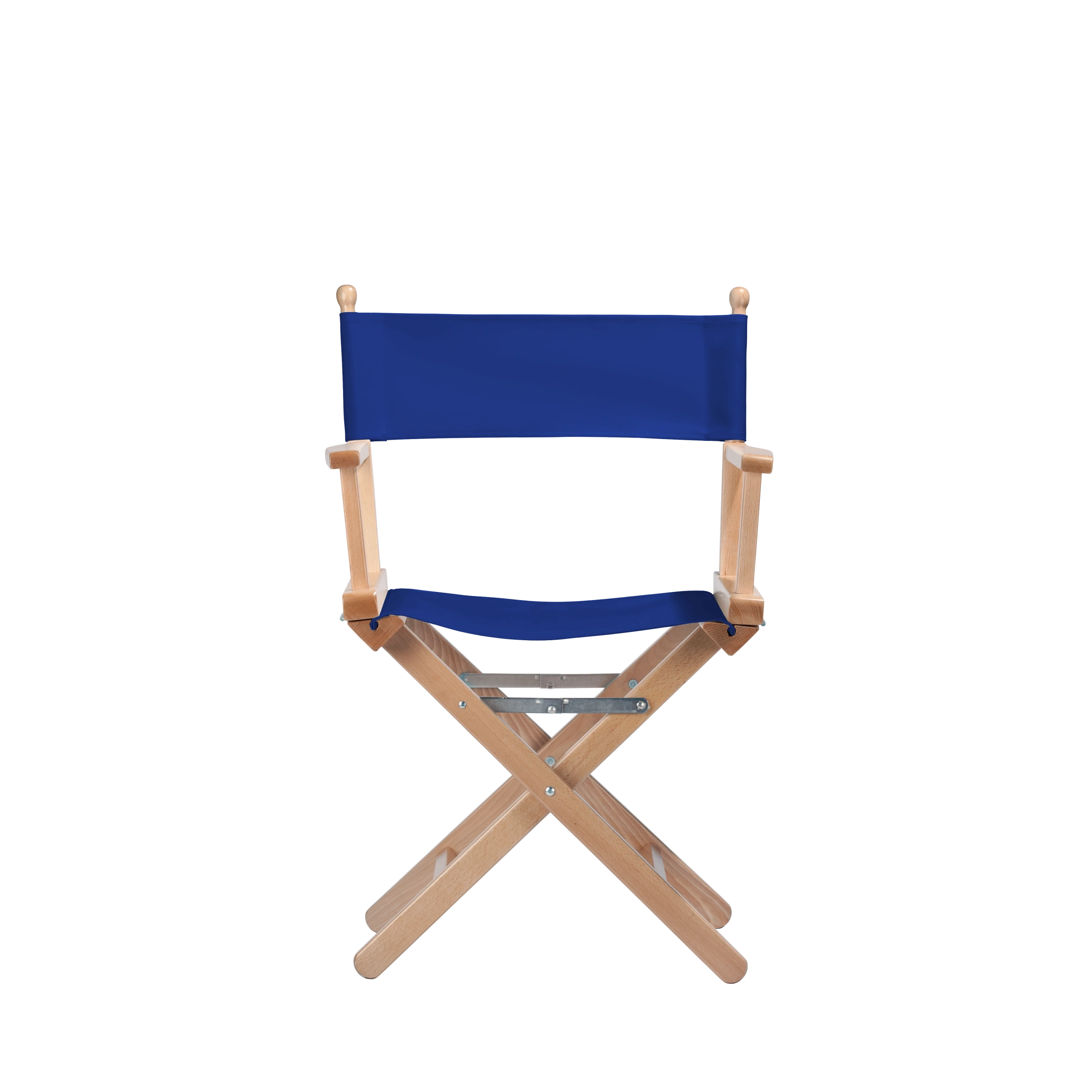 Regiestuhl Alfred aus naturfarbenem Buchenholz mit dunkelblauem Bezug, Frontalansicht
#Classic | Set (Farbe)_dunkelblau