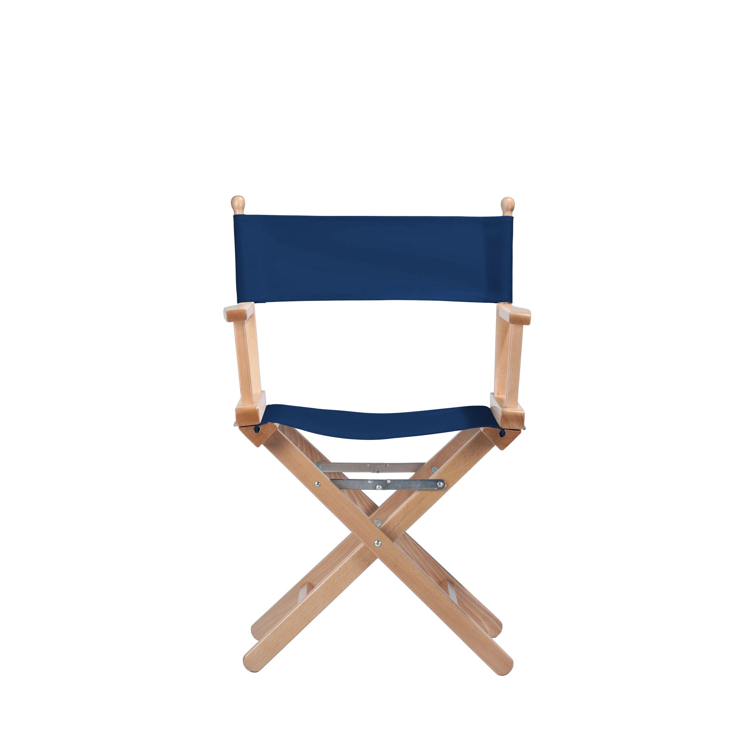 Regiestuhl Alfred aus naturfarbenem Buchenholz mit Bezug in marine, Frontalansicht
#Classic | Set (Farbe)_marine